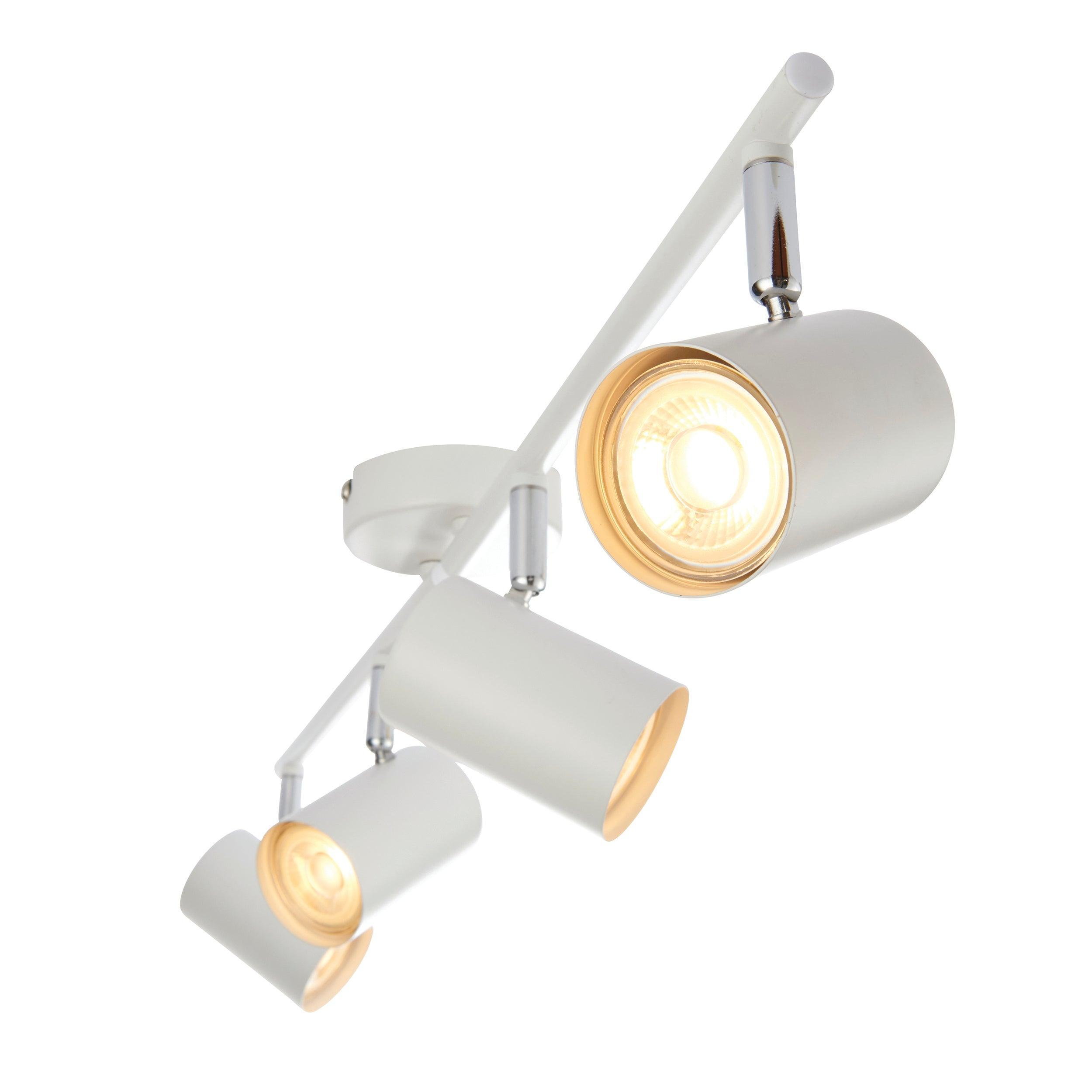 Arezzo 4-Light White LED Bar Spotlight Fixture 7W - Modern Lighting for Kitchen, Living Room & Bedroom