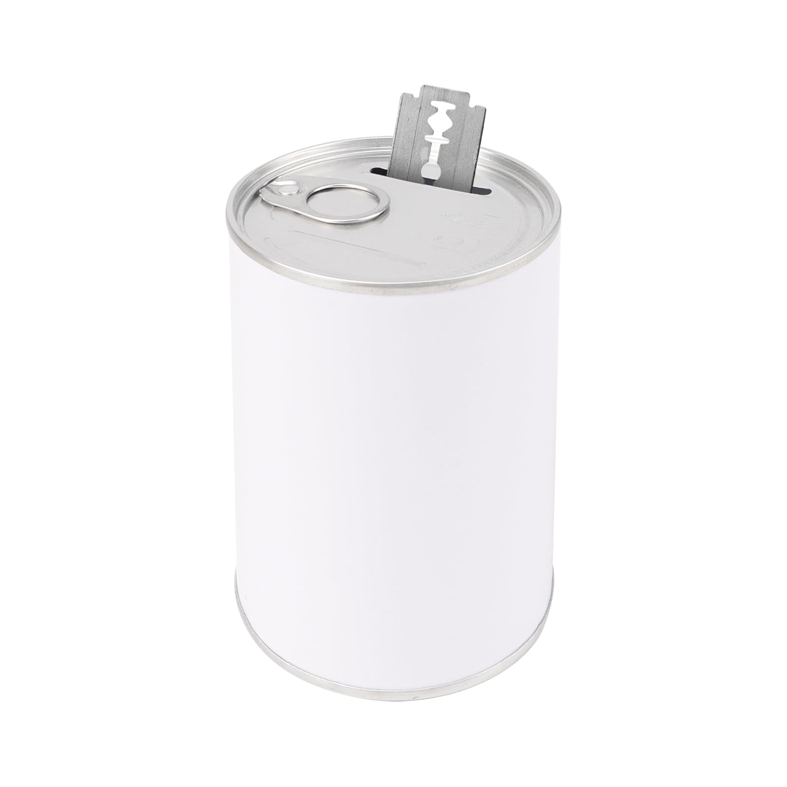 Premium Safety Razor Blade Disposal Container - White Double Edge Razor Blade Bank for Barber Shops & Home Use | Secure Used Razor Blade Storage Case | Ideal for Shaving Safety & Hygiene