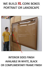 16x20 Inch SwingFrame Designer Wood Framed Large Cork Bulletin Board with 6 Inch Deep Display Case - Perfect for Office, Home, or Classroom Organization & Memo Display