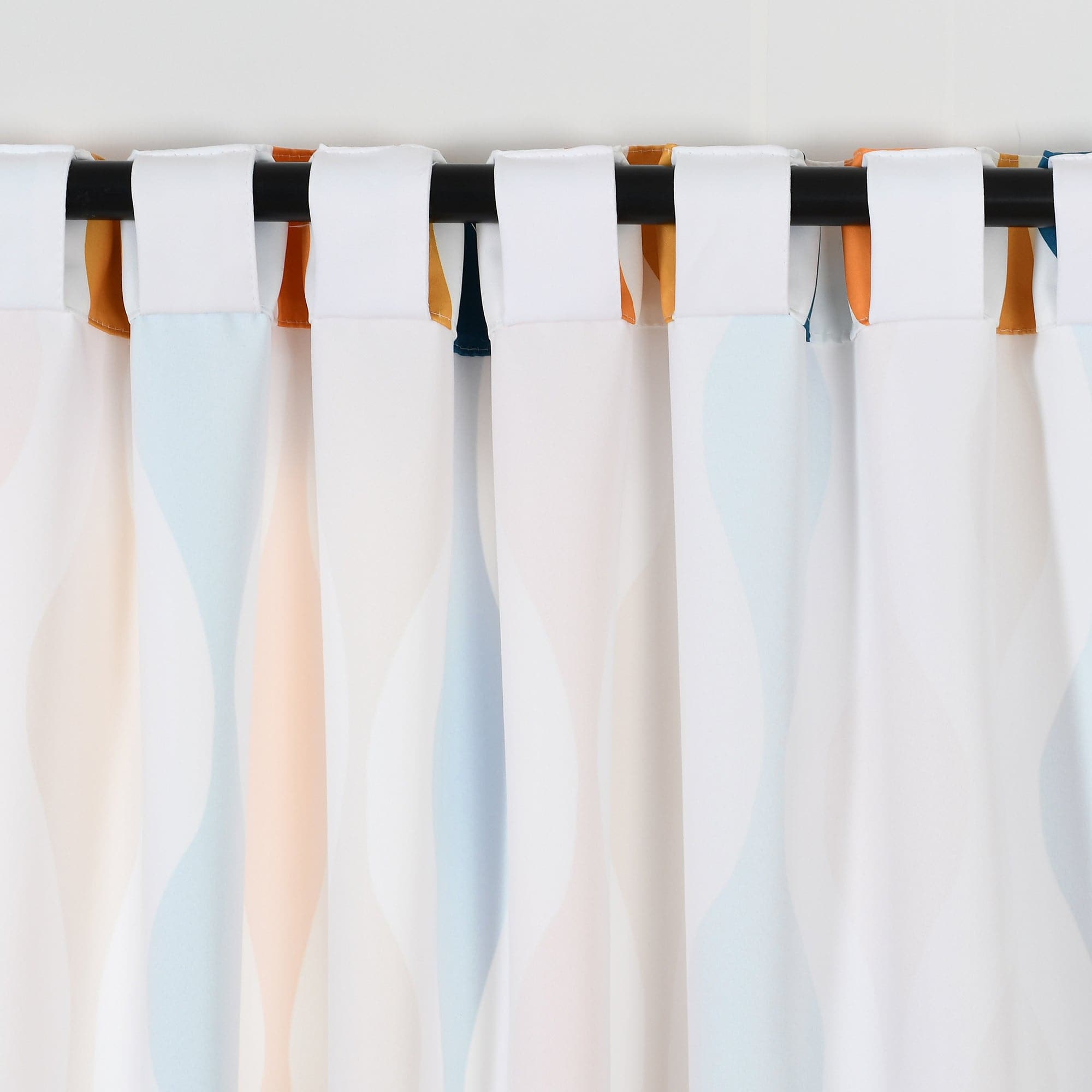 Mid Century Modern Geometric Light Filtering Window Curtain Panel Set - 2 Panels for Living Room, Bedroom & Office