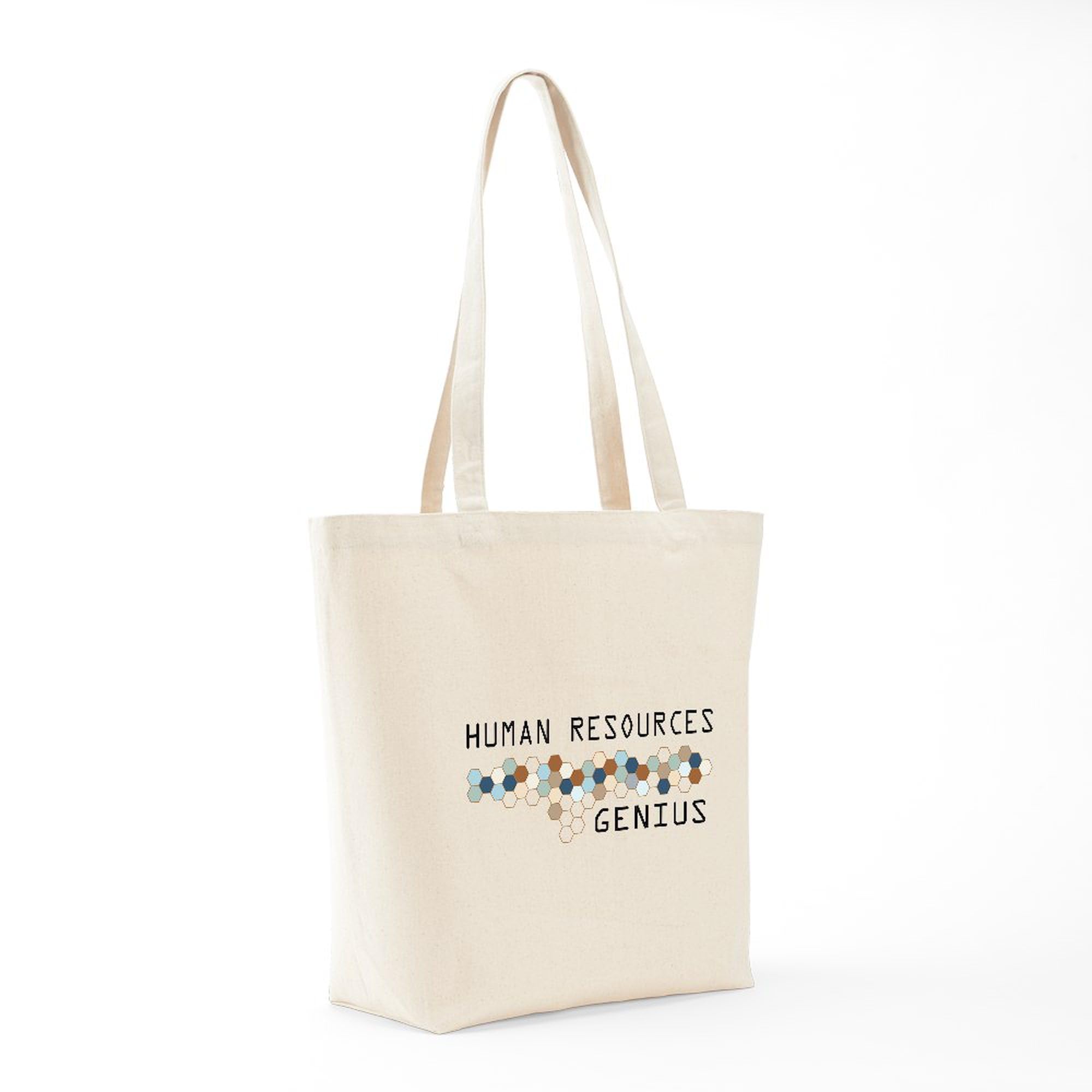 HR Genius Tote Bag - Natural Canvas Reusable Shopping Bag for Work, Office & Commute | Eco-Friendly Work Tote for HR Professionals & Business Women