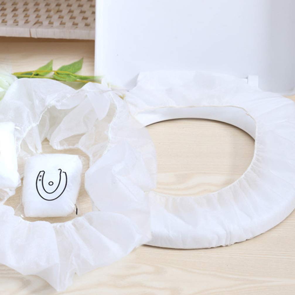 50 Pack Disposable Toilet Seat Covers - Non-Woven Waterproof Potty Seat Protectors for Home, Hotel & Travel - Hygienic Toilet Paper Alternative for Public Restrooms, Camping, Airplanes & Road Trips