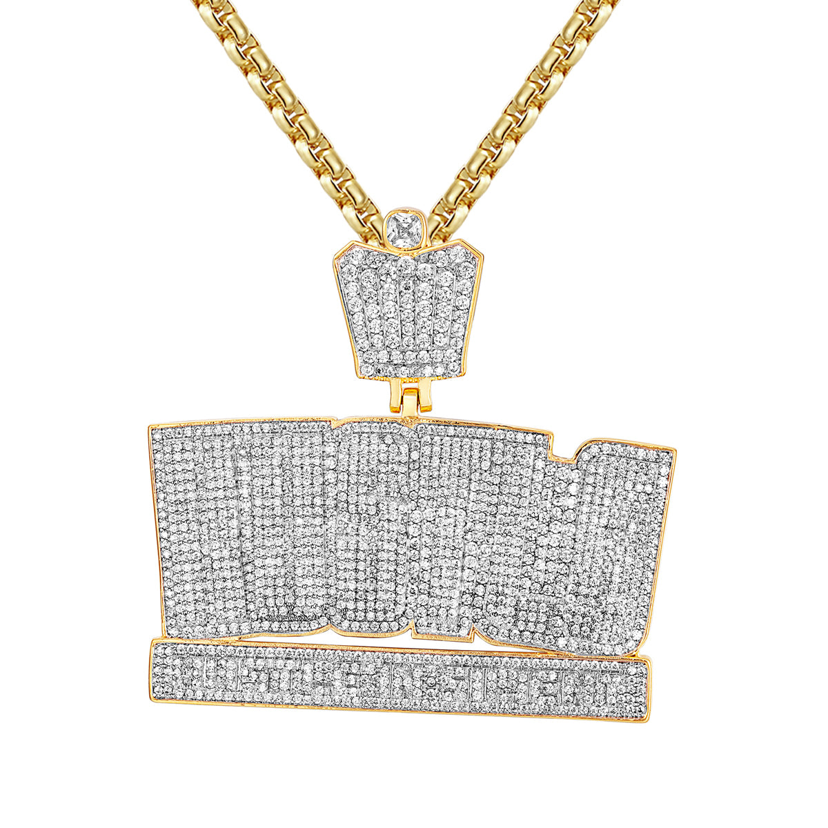 Elegant Sterling Silver Hustle In Silent Micro Pave Yellow Tone Pendant Necklace for Women | Perfect for Everyday Wear, Date Nights & Special Occasions