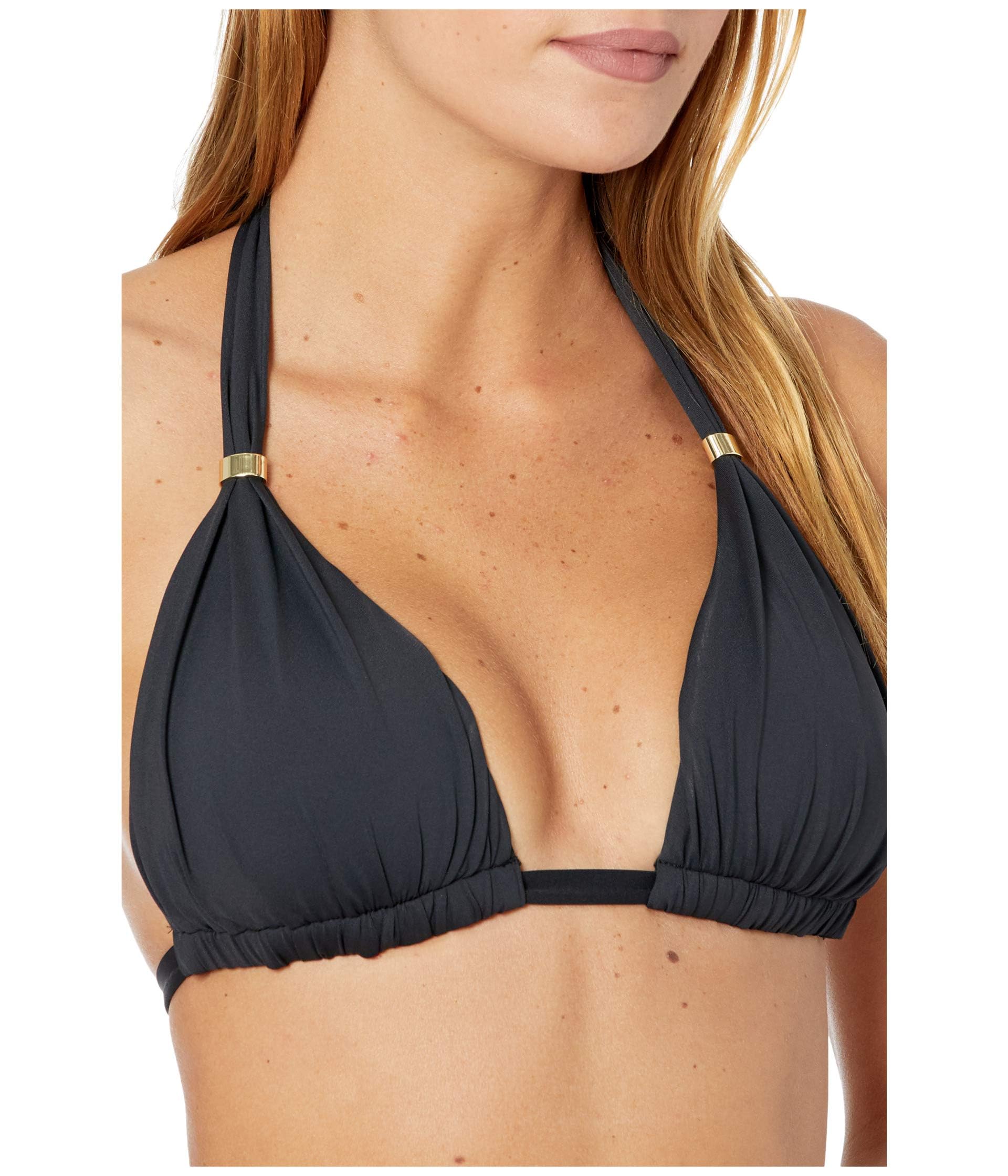 Lauren Ralph Lauren Women's Beach Club Solid Molded Cup Halter Top - Stylish Swimwear for Pool, Beach & Summer Vacations