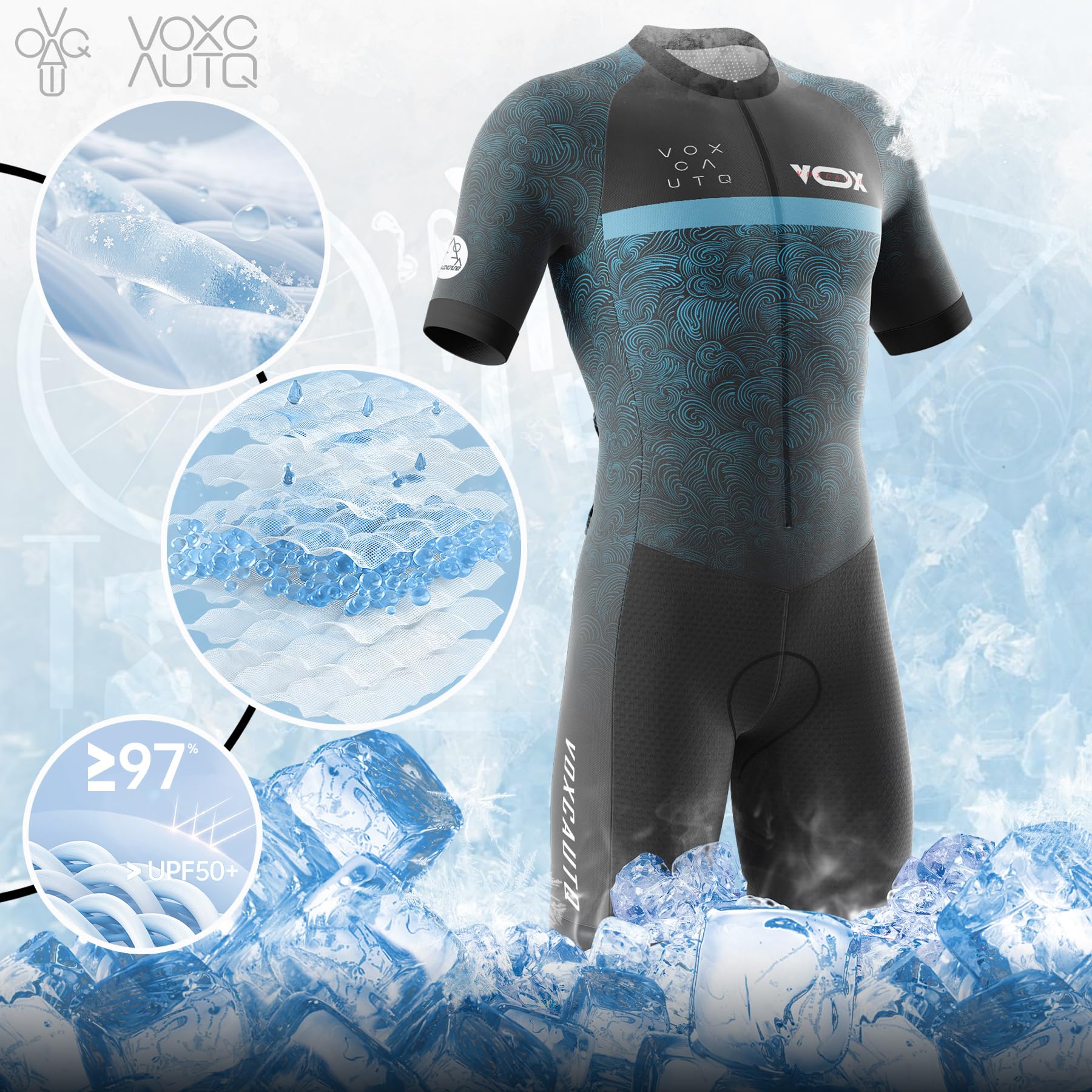 Men's Triathlon Tri Suit Short Sleeve - Breathable Cycling Skinsuit for Swimming, Biking & Running - Quick Dry Triathlon Wetsuit for Competitions & Training