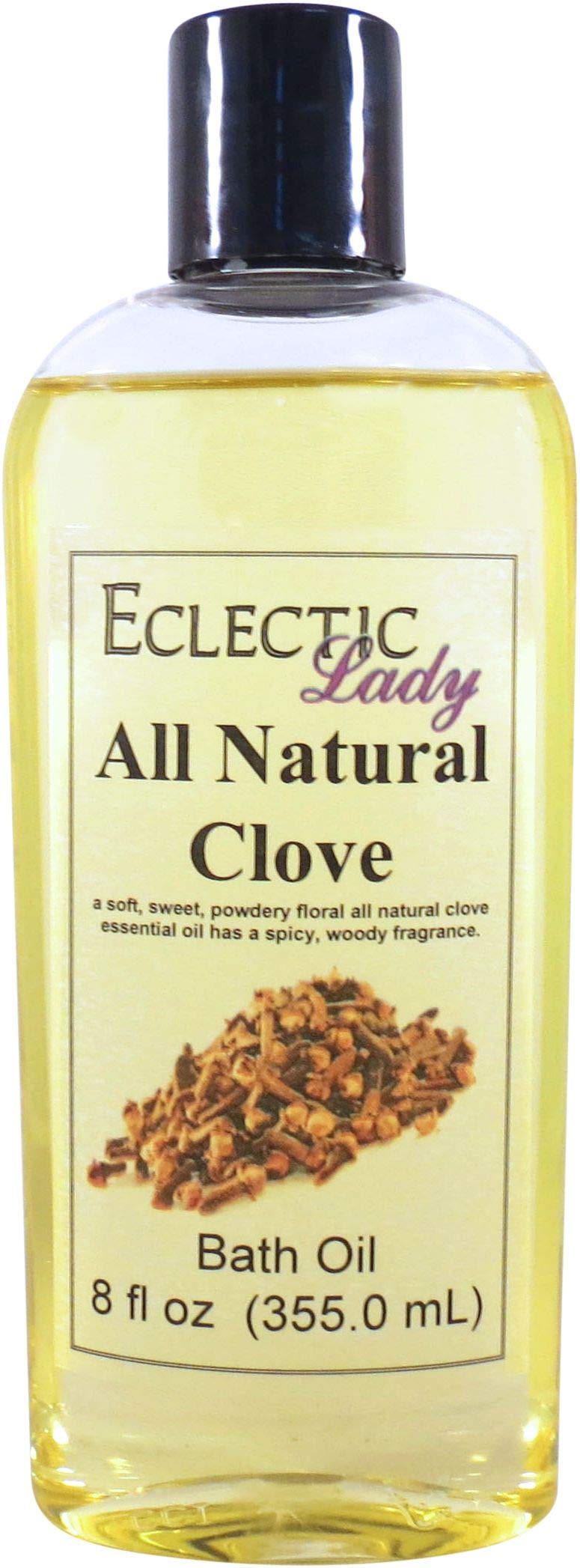 Eclectic Lady Clove Bath Oil - Relaxing & Moisturizing Scented Body Oil for Dry & Sensitive Skin - Daily Nourishing Shower Oil (8 oz) - Perfect for Spa Nights & Self-Care Rituals