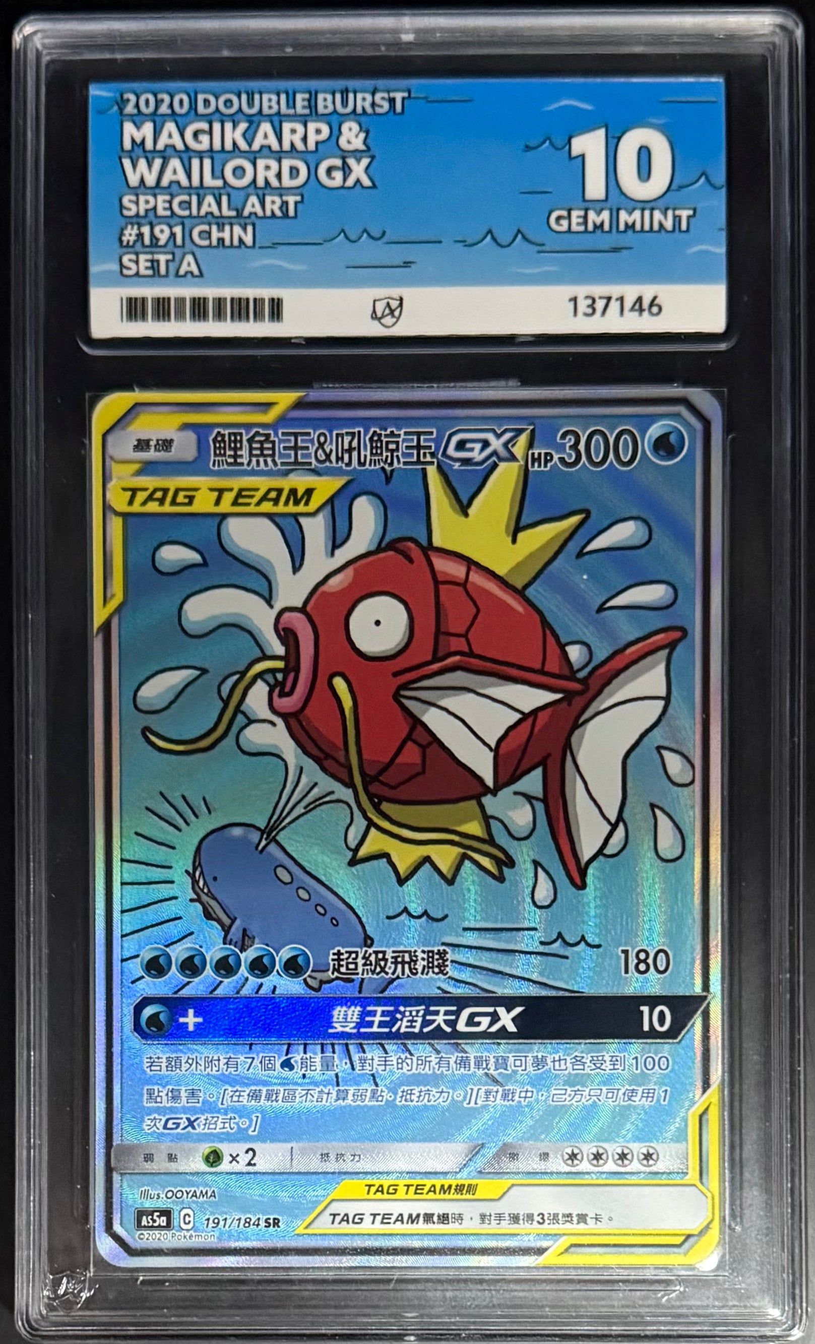 Pokemon Magikarp & Wailord GX 191/184 Special Art Double Burst SET A - Rare Pokemon Trading Card for Collectors & Battles - Perfect for TCG Tournaments & Gift Giving