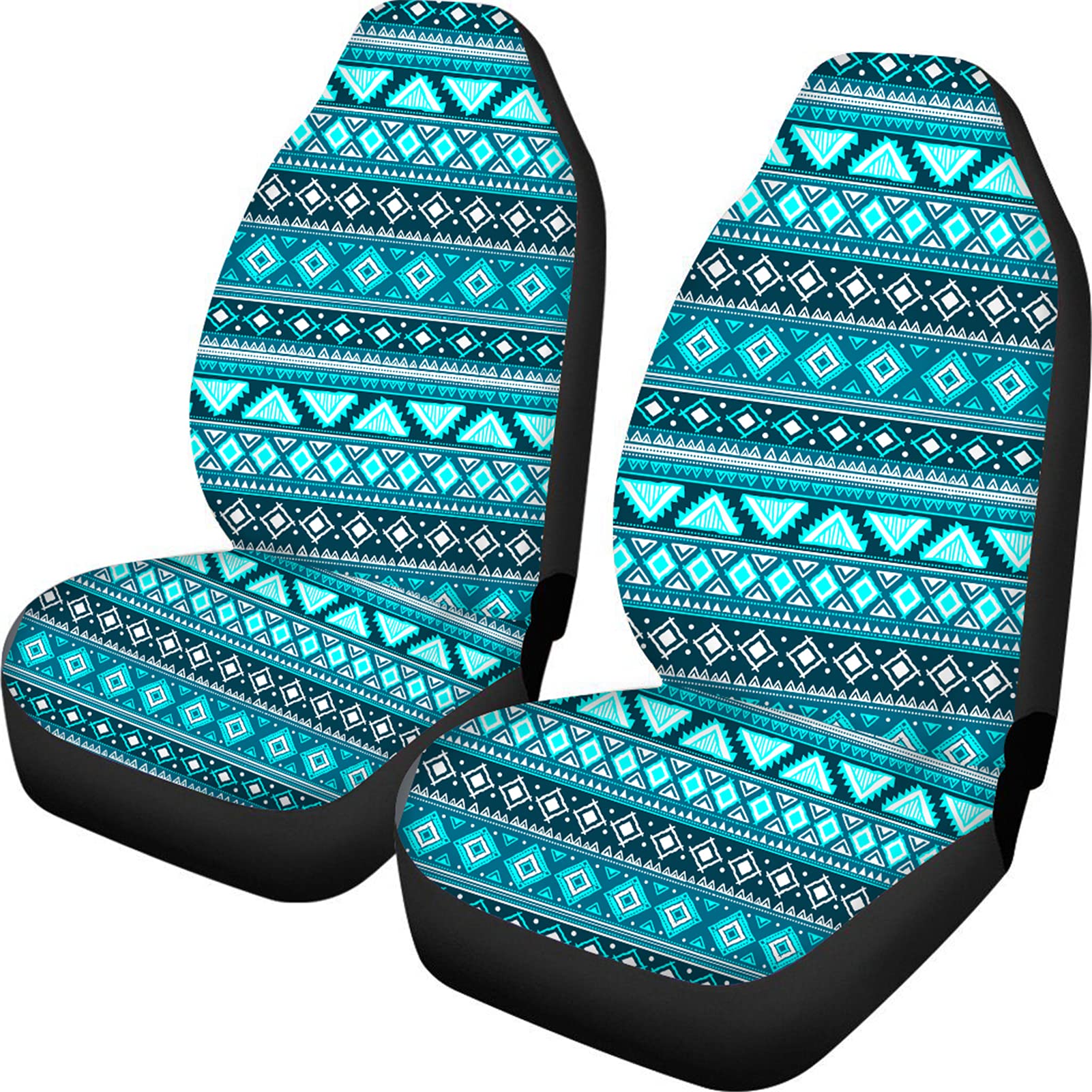 Southwest Native American Design Car Seat Cover - Blue Navajo Print Tribal Turquoise Front Seat Protector | Breathable Abstract Geometric Pattern | Perfect for Trucks, SUVs & Road Trips