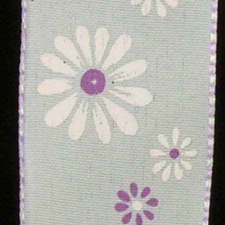 Light Blue Butter Flowers Taffeta Wired Craft Ribbon - DIY Gift Wrapping, Wedding Decorations & Scrapbooking Supplies
