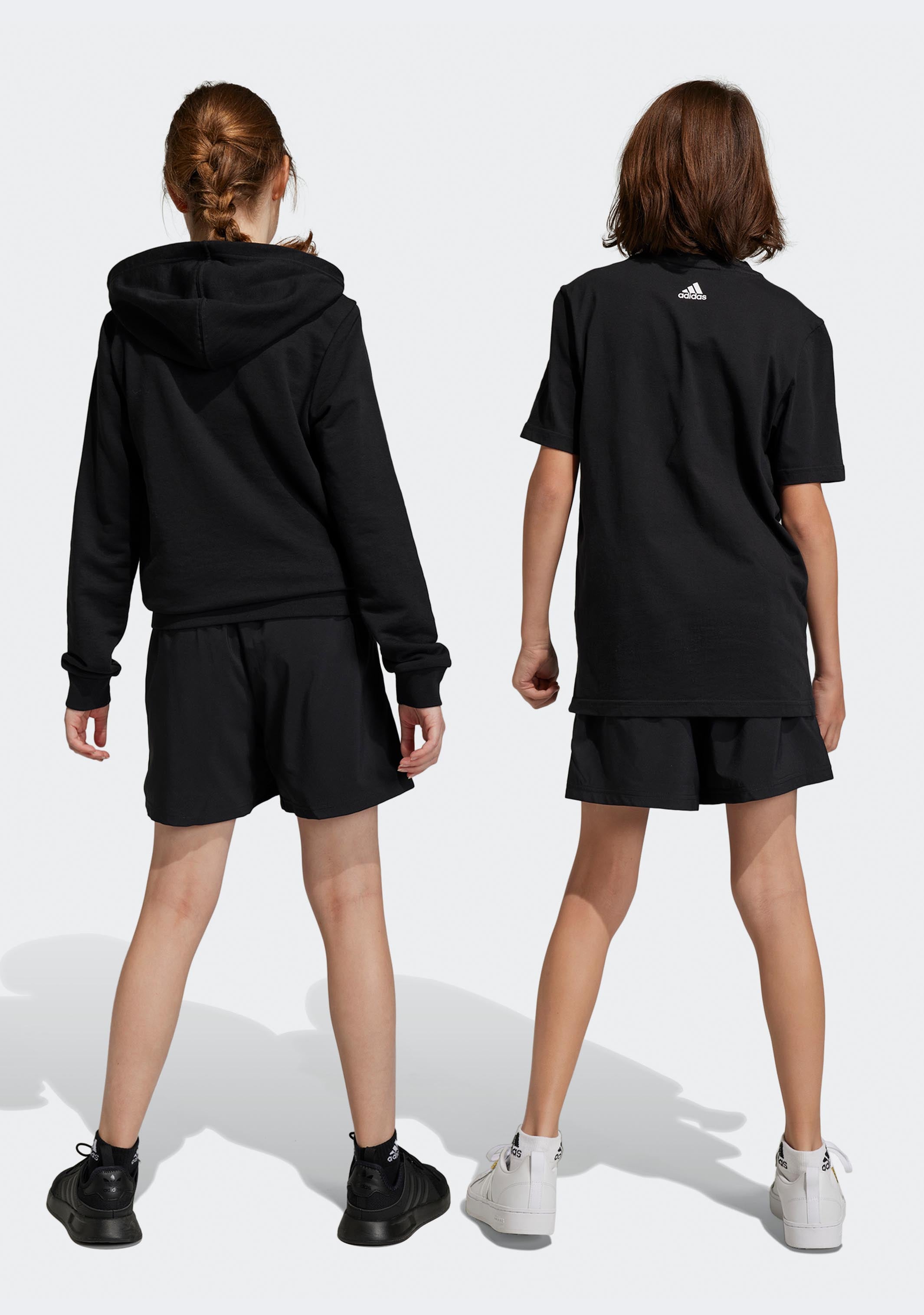 Adidas Junior Plain Chelsea Shorts for Girls - Black Athletic Shorts for Running, Soccer & Casual Wear