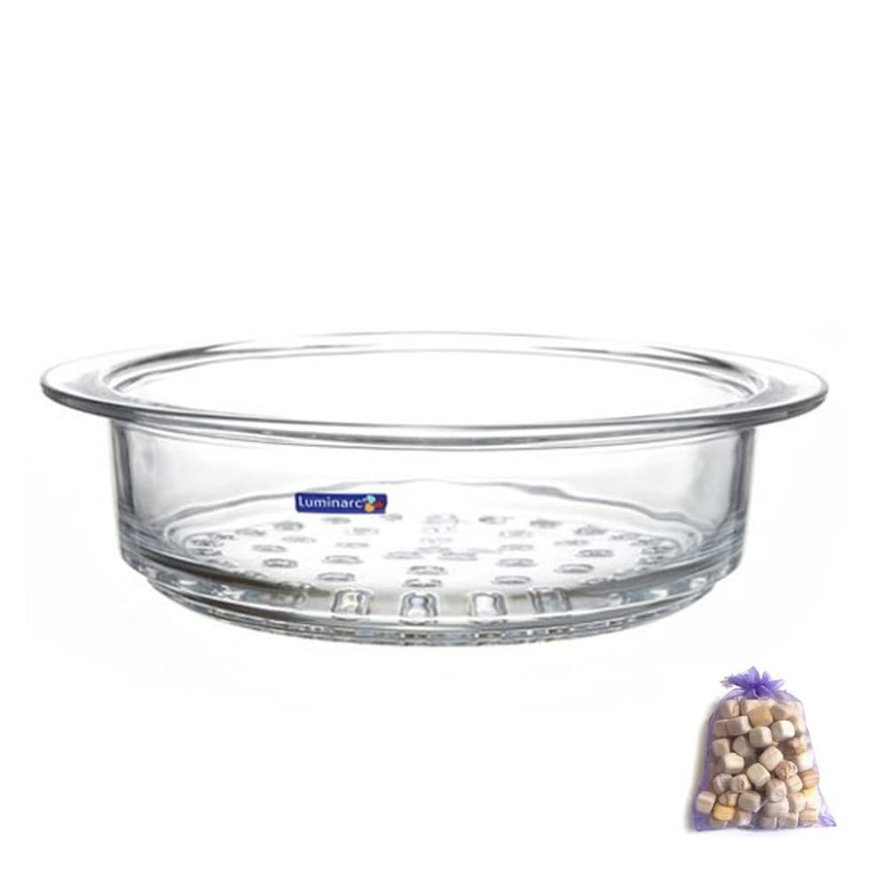 Luminarc Glass Steamer Basket for 2-Quart & 3-Quart Pots - Durable Heat-Resistant Vegetable & Dumpling Steamer - Perfect for Healthy Cooking, Meal Prep & Asian Cuisine