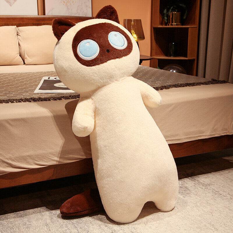 Fluffy Kawaii Cat Stuffed Animal Plush Toy - Adorable Mochi Cat Plushie for Kids, Girls & Boys | Perfect for Cuddling, Gifts & Room Decor