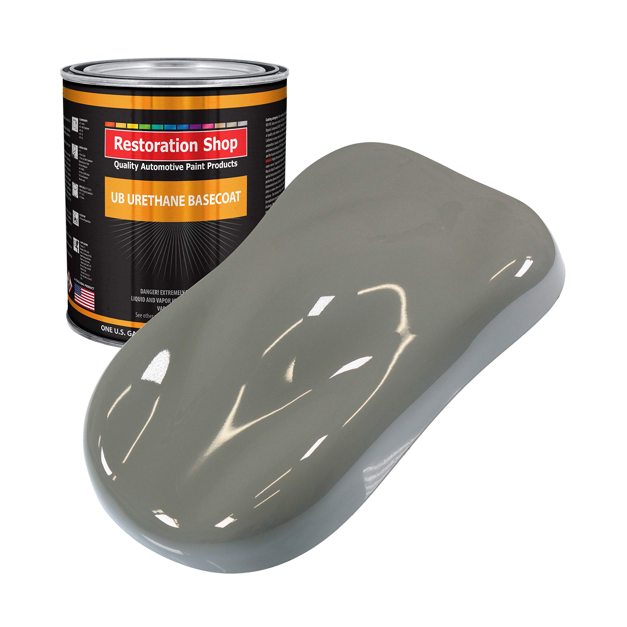 Restoration Shop - Dove Gray Urethane Basecoat Auto Paint (1 Gallon) - High Gloss Professional Automotive Refinish Coating for Cars & Trucks - Perfect for Vehicle Restoration & Custom Paint Jobs