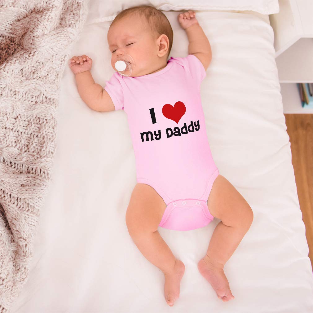 Custom 'I Love My Daddy' Baby Bodysuit - Cute Father's Day Outfit for Boys & Girls | Soft Cotton Infant Onesie for Family Photos & Special Occasions
