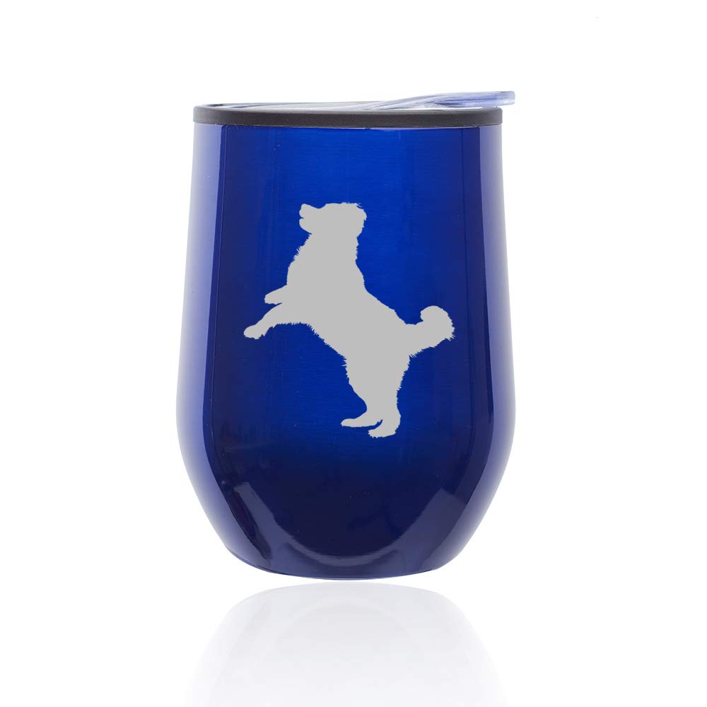 Insulated Stemless Wine Tumbler with Lid - 16oz Travel Coffee Mug for Hot & Cold Drinks - Bernese Mountain Dog Design (Blue) - Perfect for Picnics, Office & Outdoor Adventures