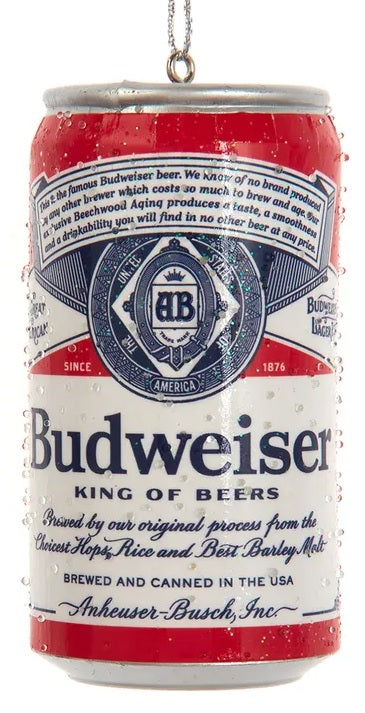 Budweiser Beer Can Ornament - 3.75 Inch Collectible Holiday Decor for Christmas Tree, Bar, or Man Cave - Perfect for Beer Lovers & Sports Fans Gifts