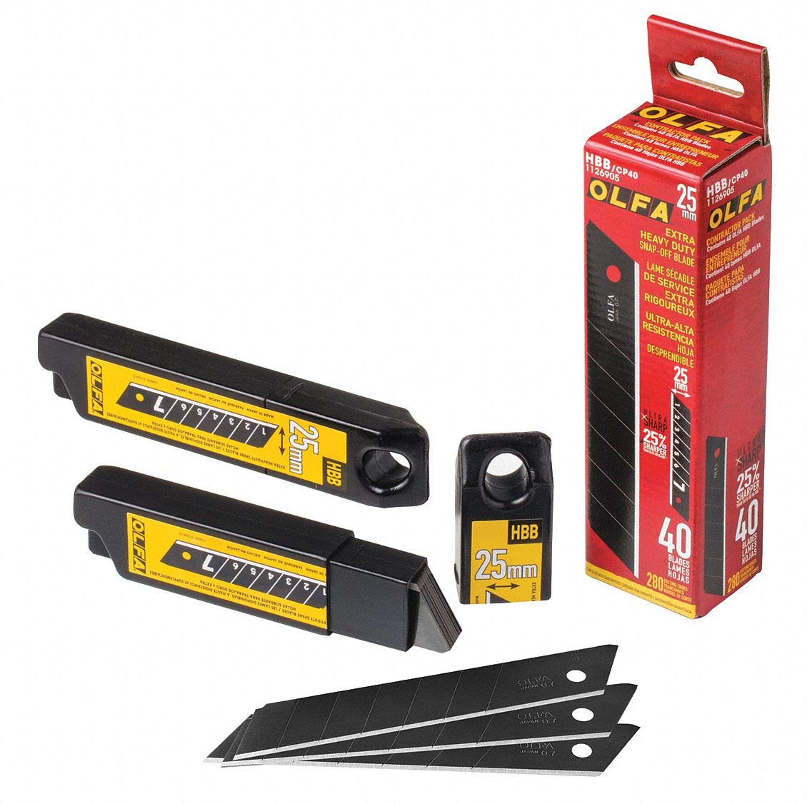 Ultra Sharp 25mm Snap-Off Utility Knife with 40 Blades - Perfect for Crafting, Box Opening & DIY Projects