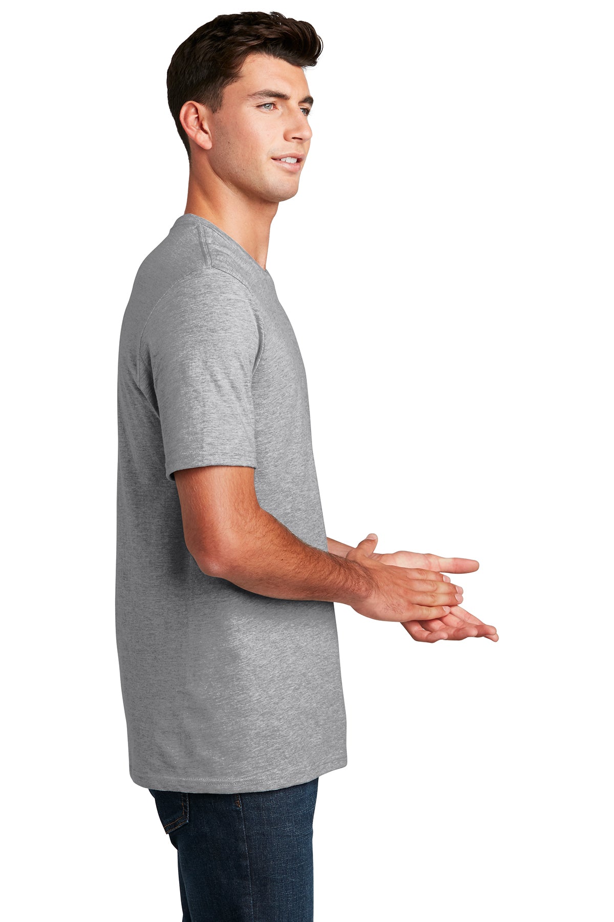 District Made Men's Perfect Blend T-Shirt - Light Heather Grey | Soft & Comfortable Cotton Tee for Casual Wear, Gym & Everyday Outfits