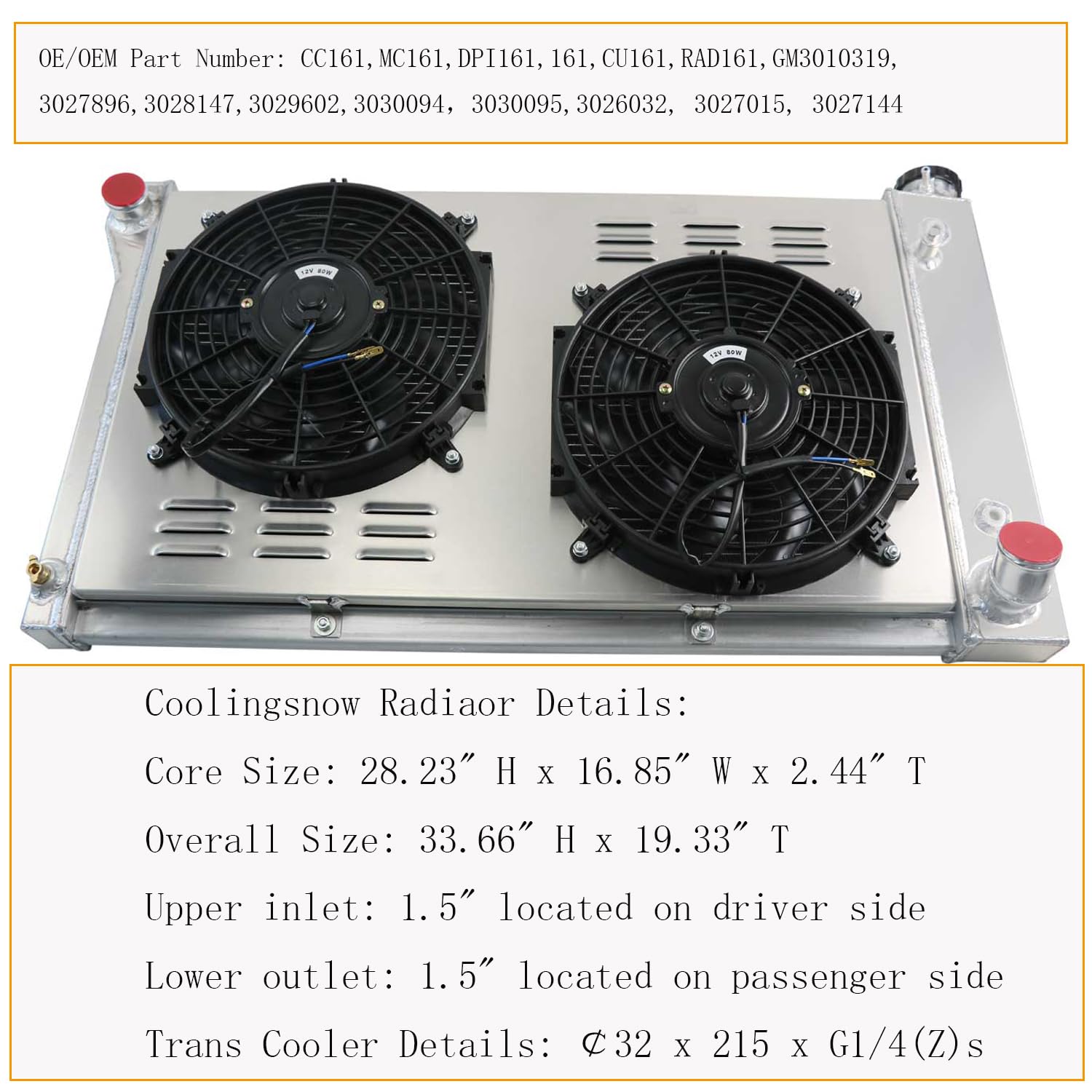 High Performance 4 Row Full Aluminum Radiator for 1971-1990 Chevy Chevelle Impala Caprice C/K 10 20 30 Pickup Truck & Skylark - Includes Shroud Fan & Relay Kits | Perfect for Engine Cooling & Restoration Projects