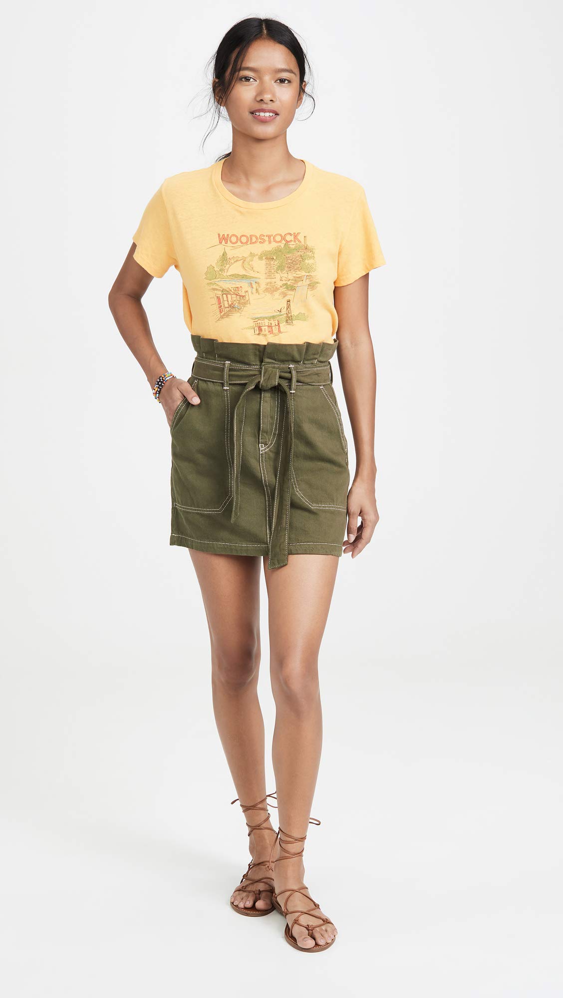 Free People Women's Splendor in The Grass Skirt - Army Green Size 2 | Boho Maxi Skirt with Side Slit | Perfect for Music Festivals, Beach Vacations & Summer Outfits