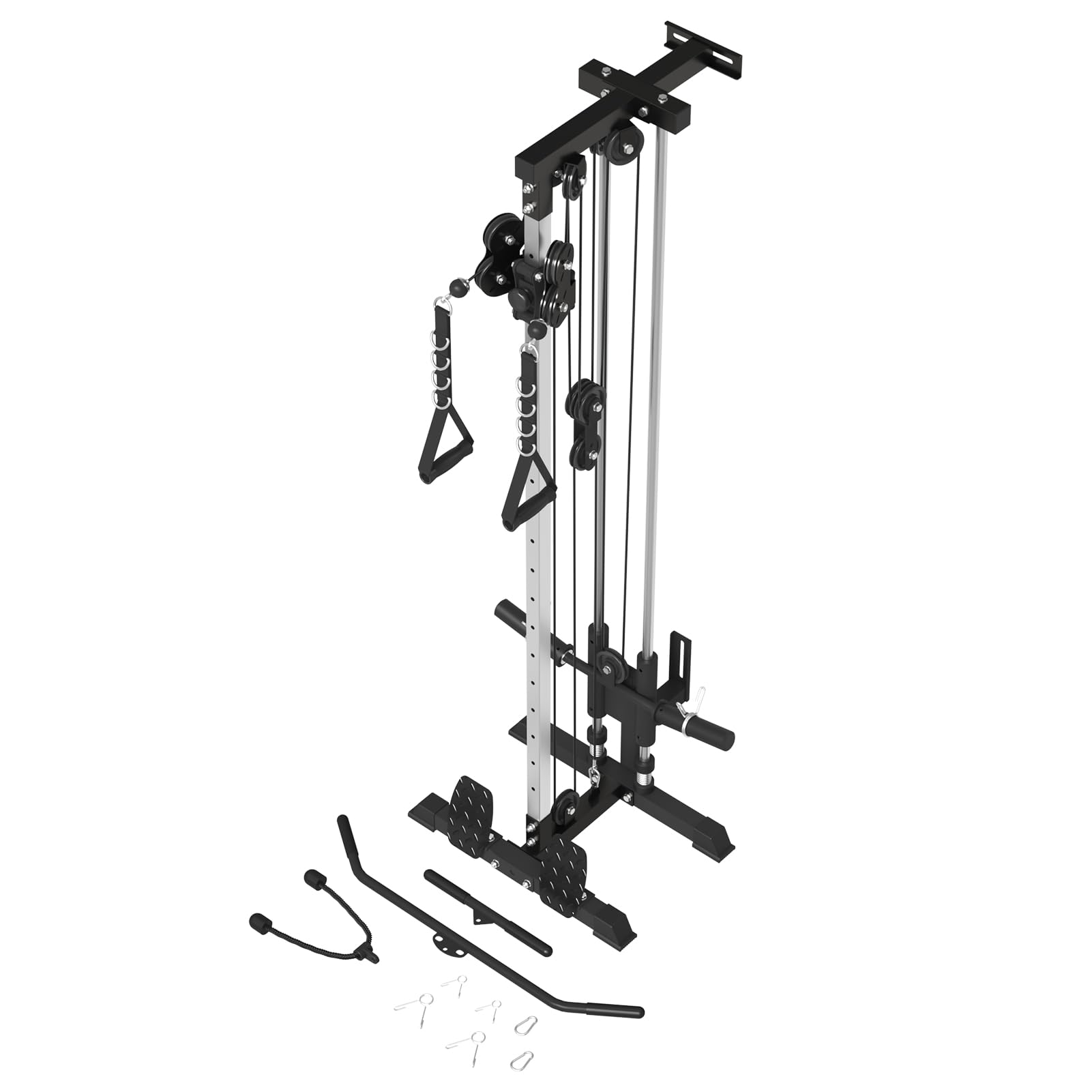 ERKANG Wall Mount Cable Station - Dual Pulley System with 18 Adjustable Positions for Home Gym Strength Training | Perfect for Full-Body Workouts, CrossFit & Functional Training