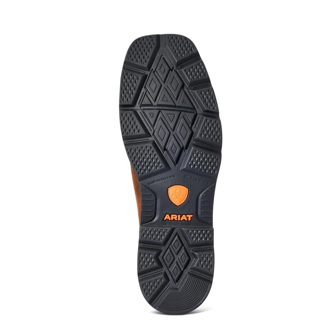 Groundbreaker Steel Toe Wide Square Toe Work Boots for Men - OSHA Approved Safety Shoes with Orange Accents - Perfect for Construction, Warehouse & Industrial Work