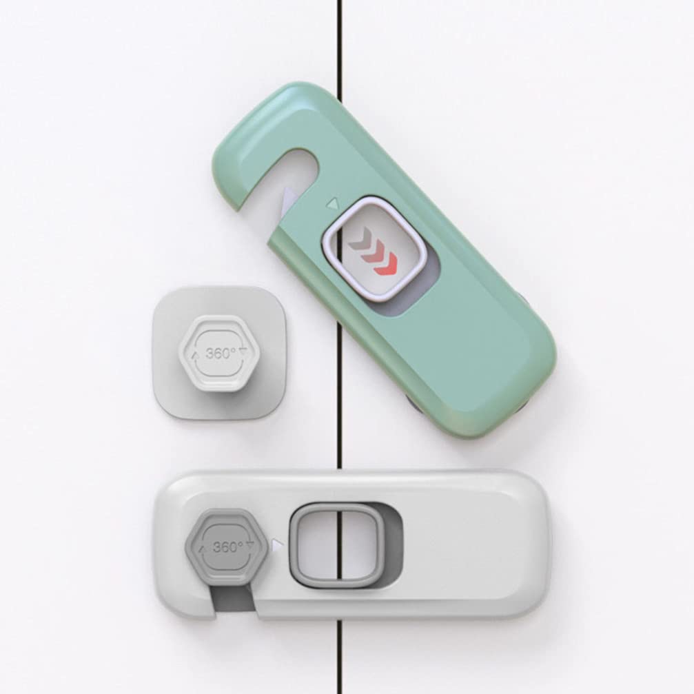 5-Pack Child Safety Locks - Baby Proof Cabinet & Drawer Latches, Window & Door Security Locks for Toddlers - Home Childproofing Essentials for Kitchen, Bathroom & Nursery Safety
