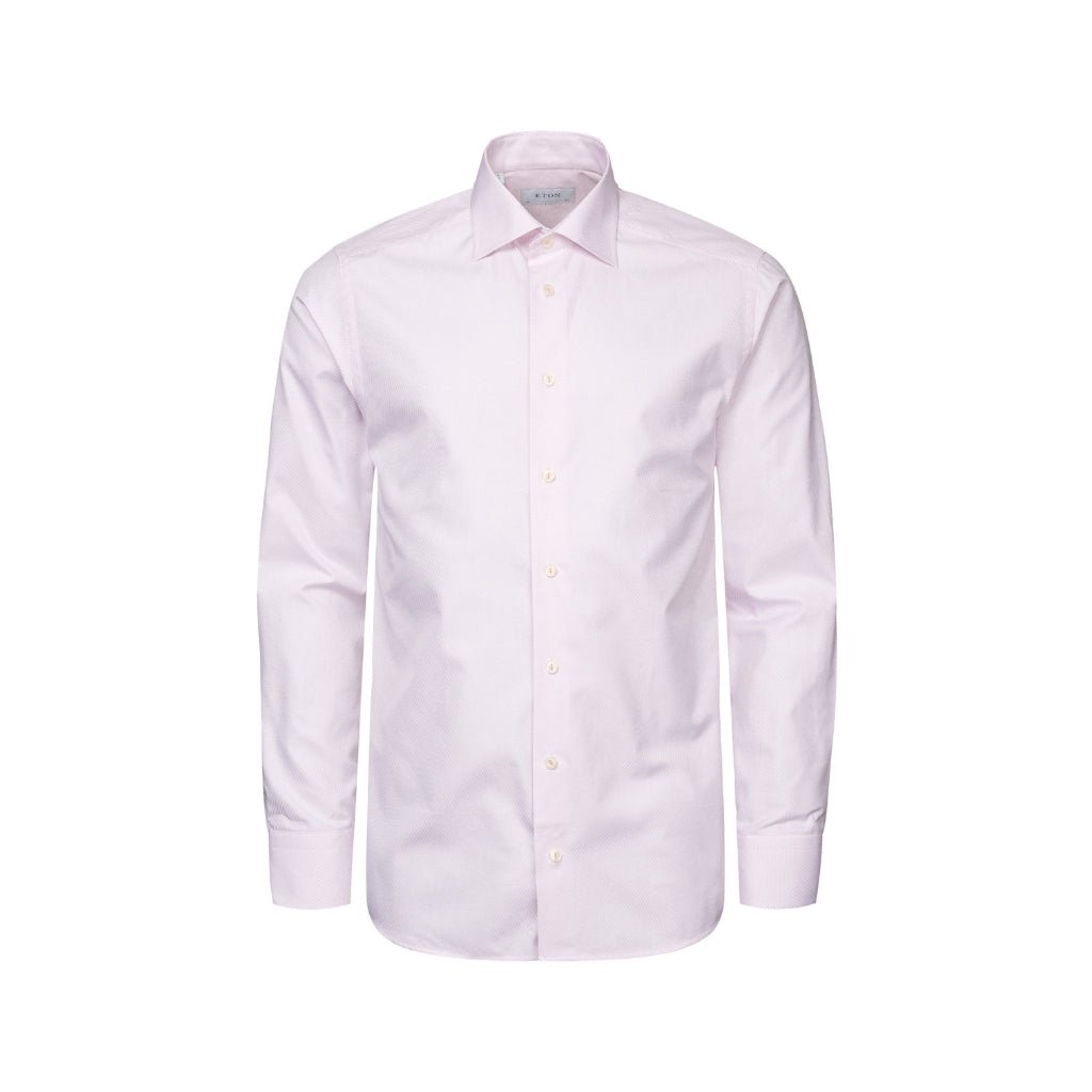 ETON Men's Semi-Solid Dobby Dress Shirt - Slim Fit Single Cuff Formal Shirt in Pink | Perfect for Business Meetings & Special Occasions