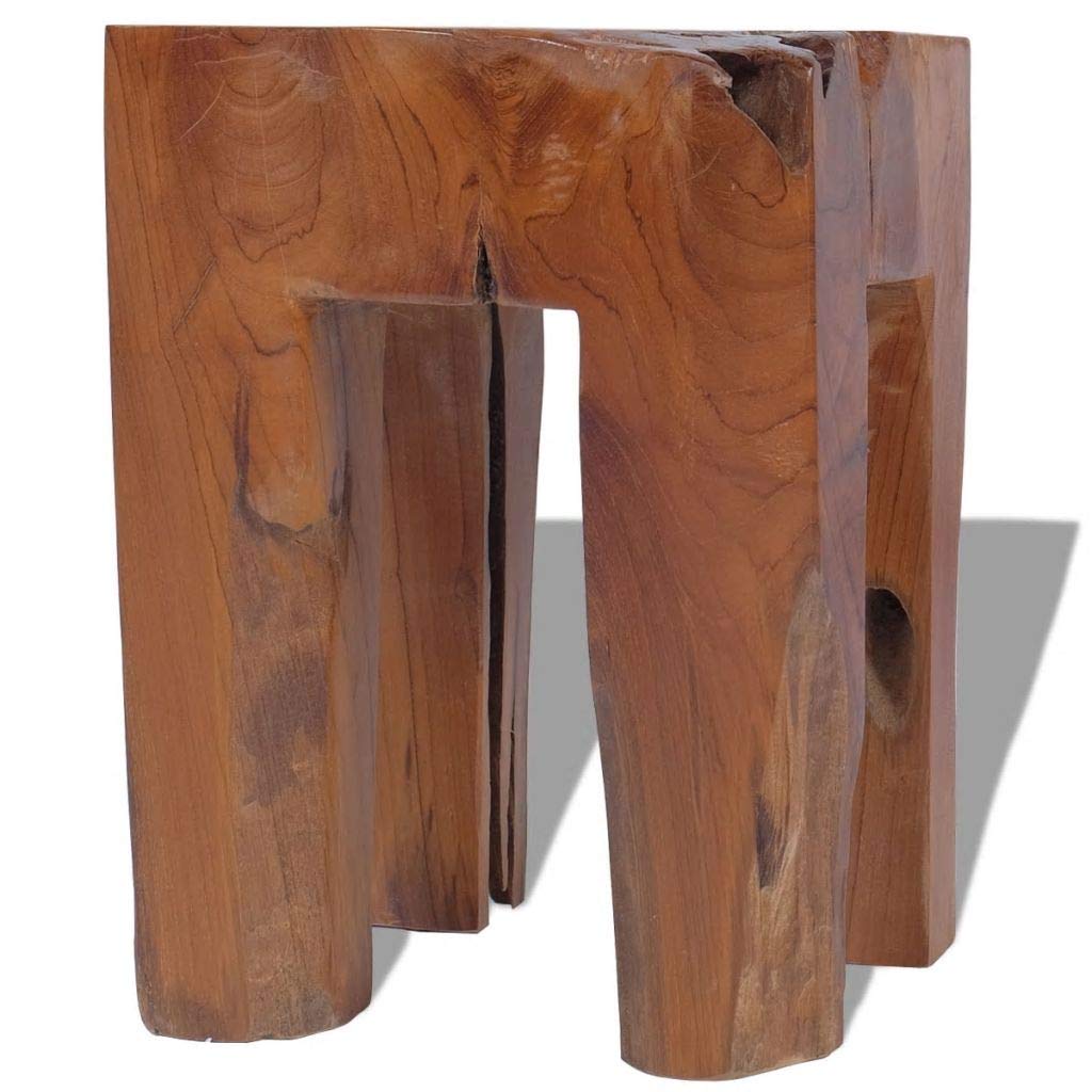 Rustic Teak Wood End Table - 11.8