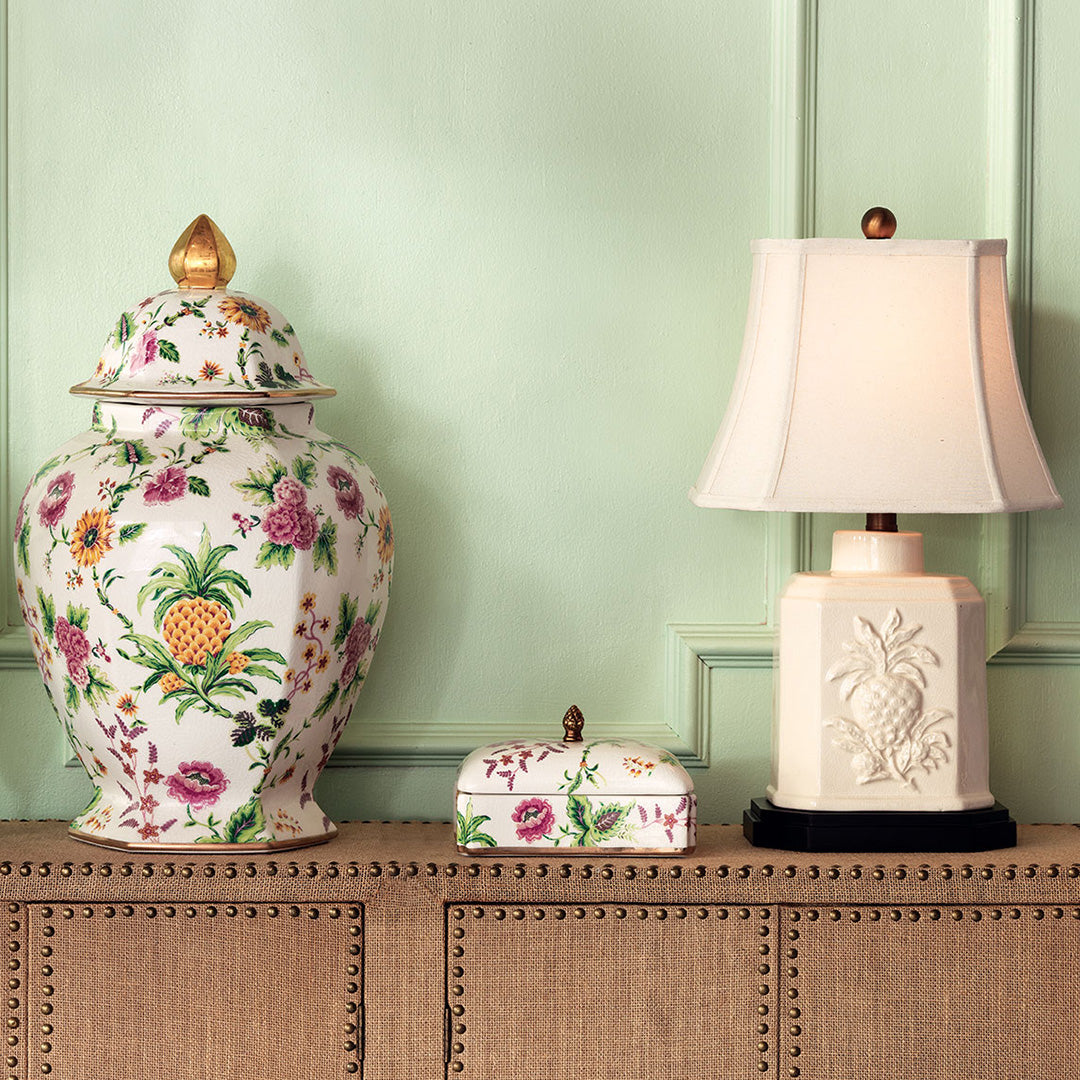 Portsmouth Pineapple Ginger Jar - Handcrafted Ceramic Vase for Home Decor, Unique Gift Idea | Perfect for Living Room, Dining Table, or Shelf Display