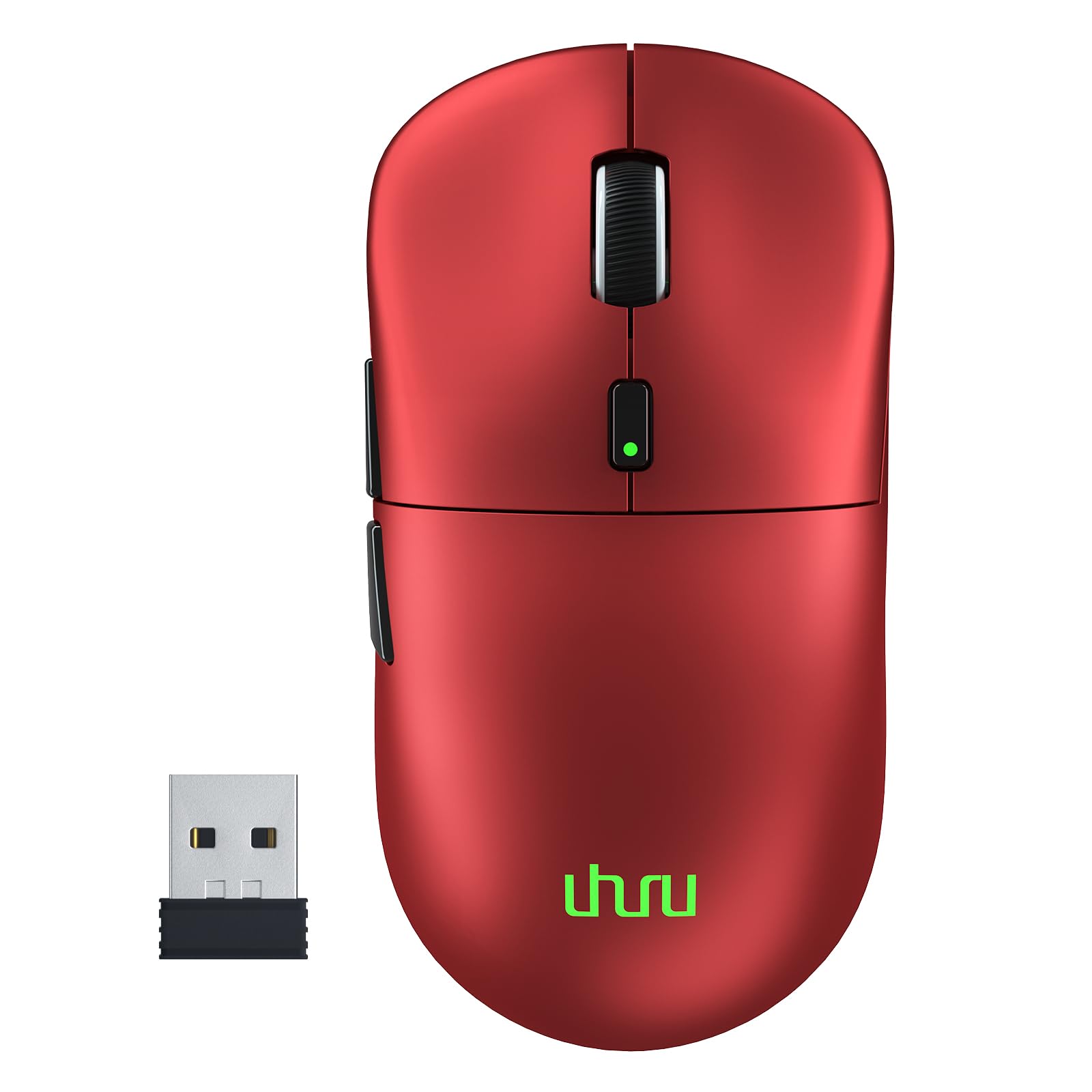 UHURU Wireless Gaming Mouse - 68g Ultra Lightweight RGB Mouse with 26,000 DPI & 6 Programmable Buttons - 70H Rechargeable Battery for PC/Mac (Red, WM-09) - Perfect for FPS, MOBA & Esports Gaming