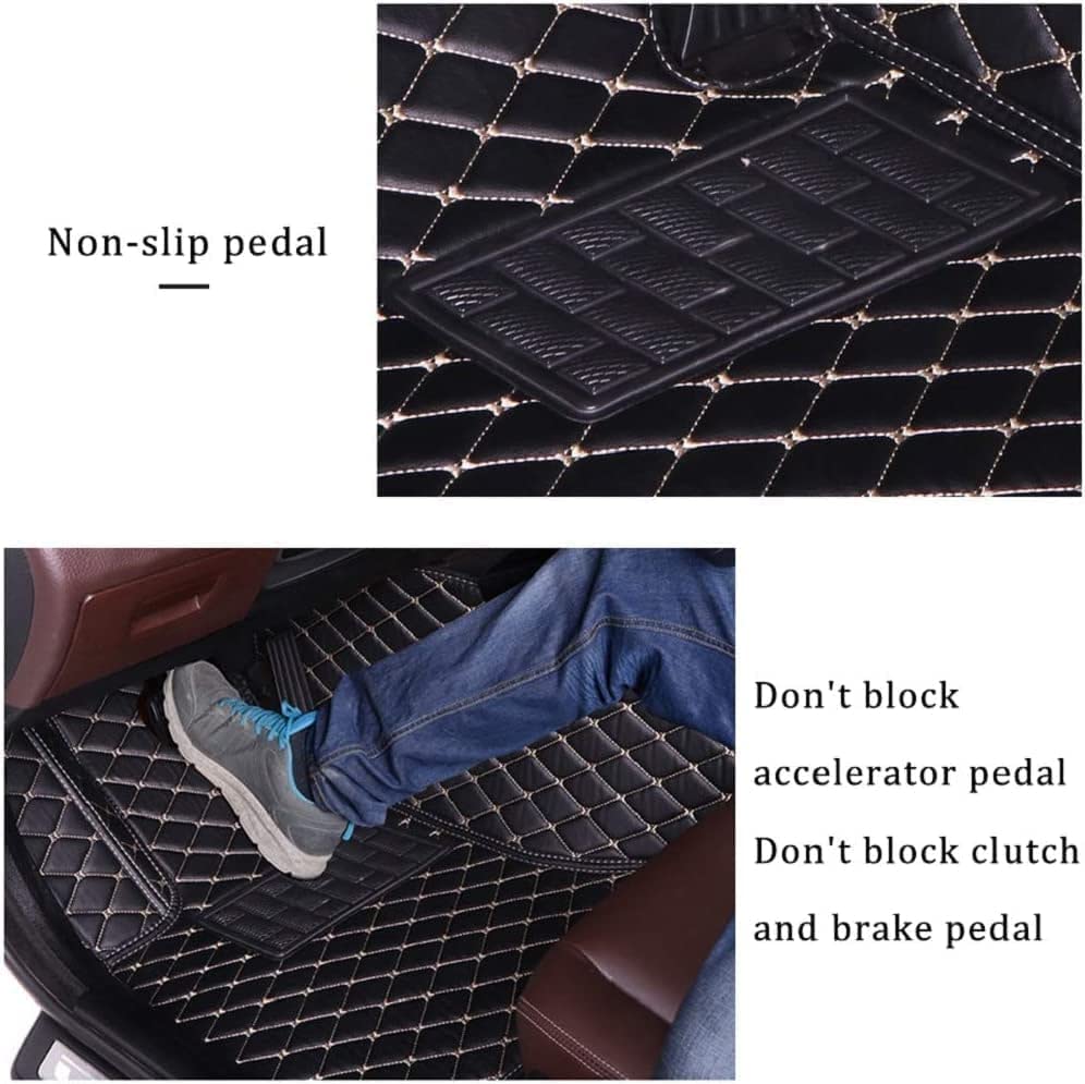 Premium Custom Fit Floor Mats for Volkswagen Jetta 2013-2019 - Luxury Leather, Waterproof, Non-Slip Full Coverage Car Floor Liners Complete Set (Wine Red) | Perfect for All-Weather Protection & Enhanced Interior Style