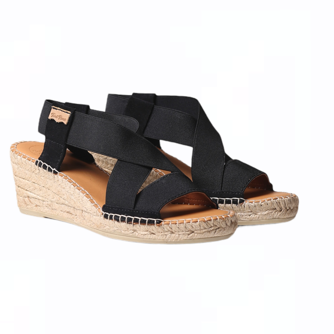 Women's Elastic Fabric Wedge Espadrille Shoes - Comfortable Summer Sandals for Casual Outings, Beach Vacations & Date Nights