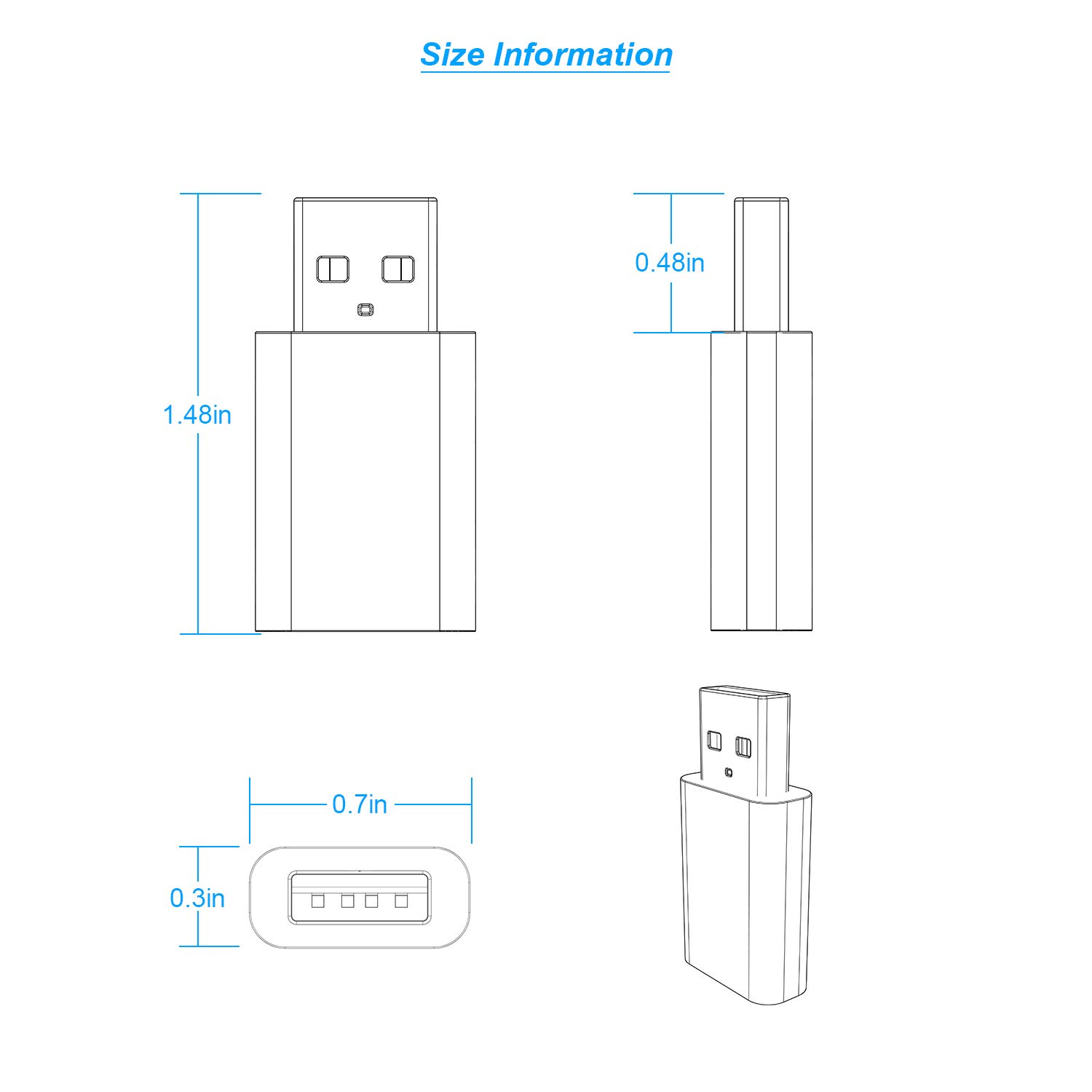 USB C Female to USB Male Adapter - Type C to A Charger Converter Compatible with iPhone 16/15/14/13/12 Pro Max/Mini, iPad, AirPods, Galaxy Note & Google Pixel 9/8/7 XL - Perfect for Travel, Office & Home Charging Solutions