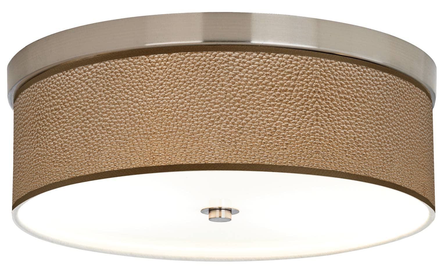Energy Efficient Ceiling Light with Simulated Leatherette Shade & Giclee Print - Modern Home & Office Lighting for Bedroom, Living Room, Dining Area