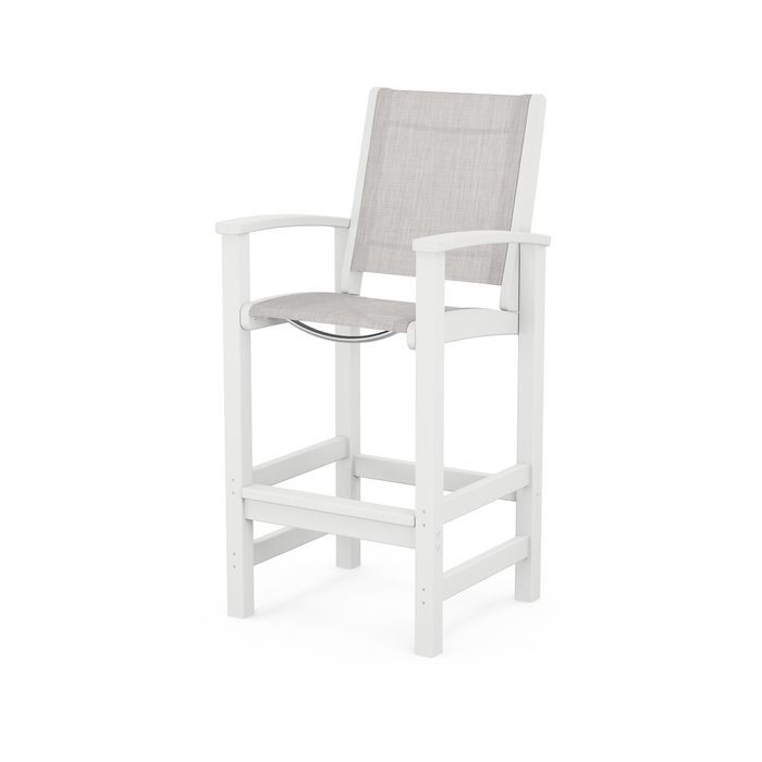 POLYWOOD Coastal Bar Chair - Outdoor & Indoor Bar Stool, Weather-Resistant, Durable, Comfortable - Perfect for Patio, Deck, Kitchen, and Poolside Use