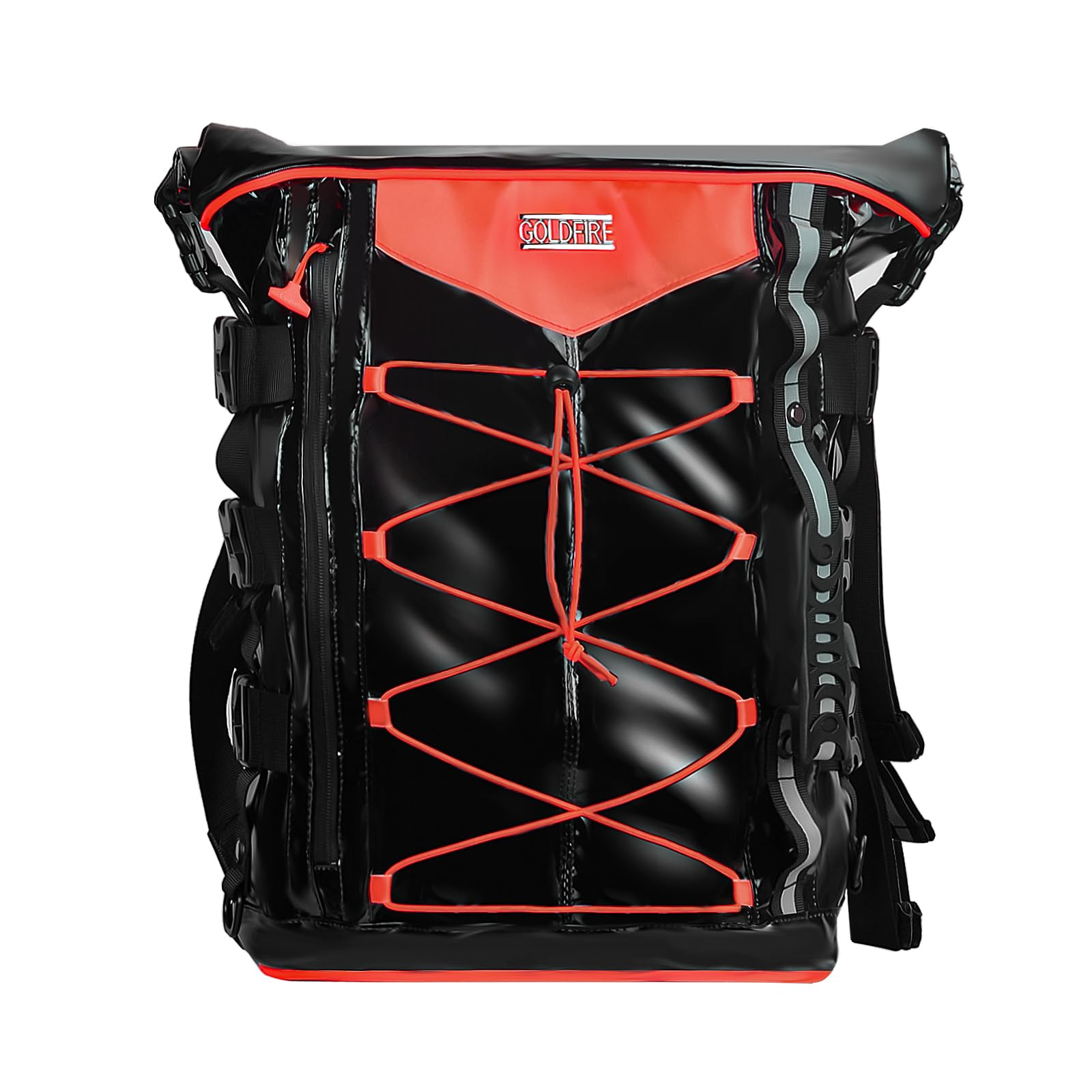 Goldfire Expandable Motorcycle Travel Luggage - Weather Resistant Sissy Bar Bag & Tail Duffle Backpack with Secure Straps - Perfect for Long Rides, Camping & Road Trips