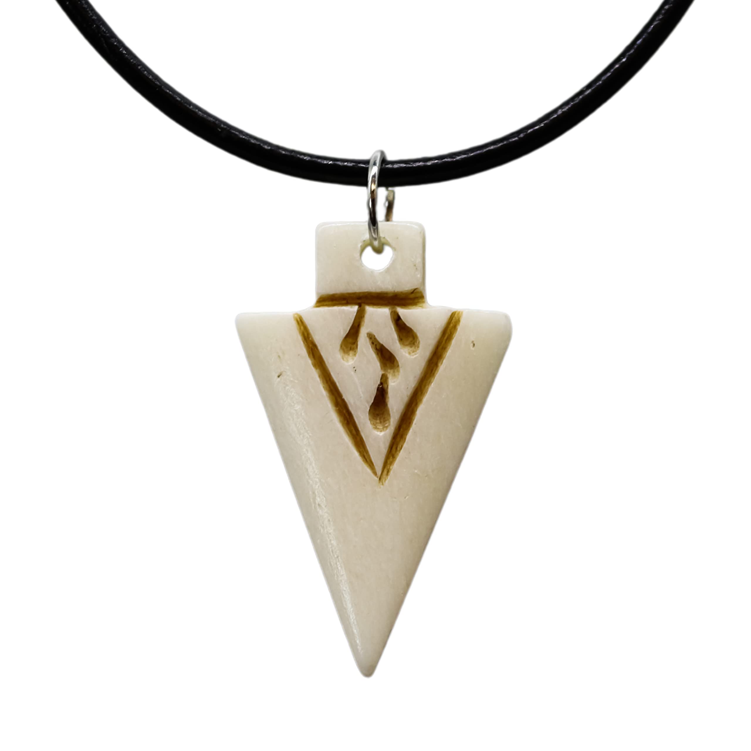 Wolf Tooth Necklace for Men - Dinosaur Fang Pendant with Bone Bead & Leather Cord - Gothic Tribal Jewelry for Outdoor Adventures, Cosplay & Fashion Accessories