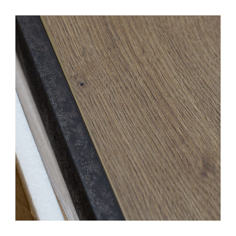 DEWITT 2.4M Reception Desk in Tobacco & Dark Concrete Finish - Modern Office Furniture for Corporate Lobby, Hotel Front Desk & Business Reception Areas