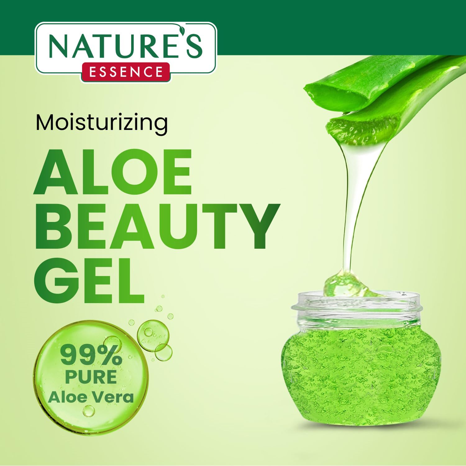 Nature's Essence Aloe Vera Moisturizing Beauty Gel 150g - Hydrating Skin Care for Face & Body, Soothes Sunburn & Dry Skin