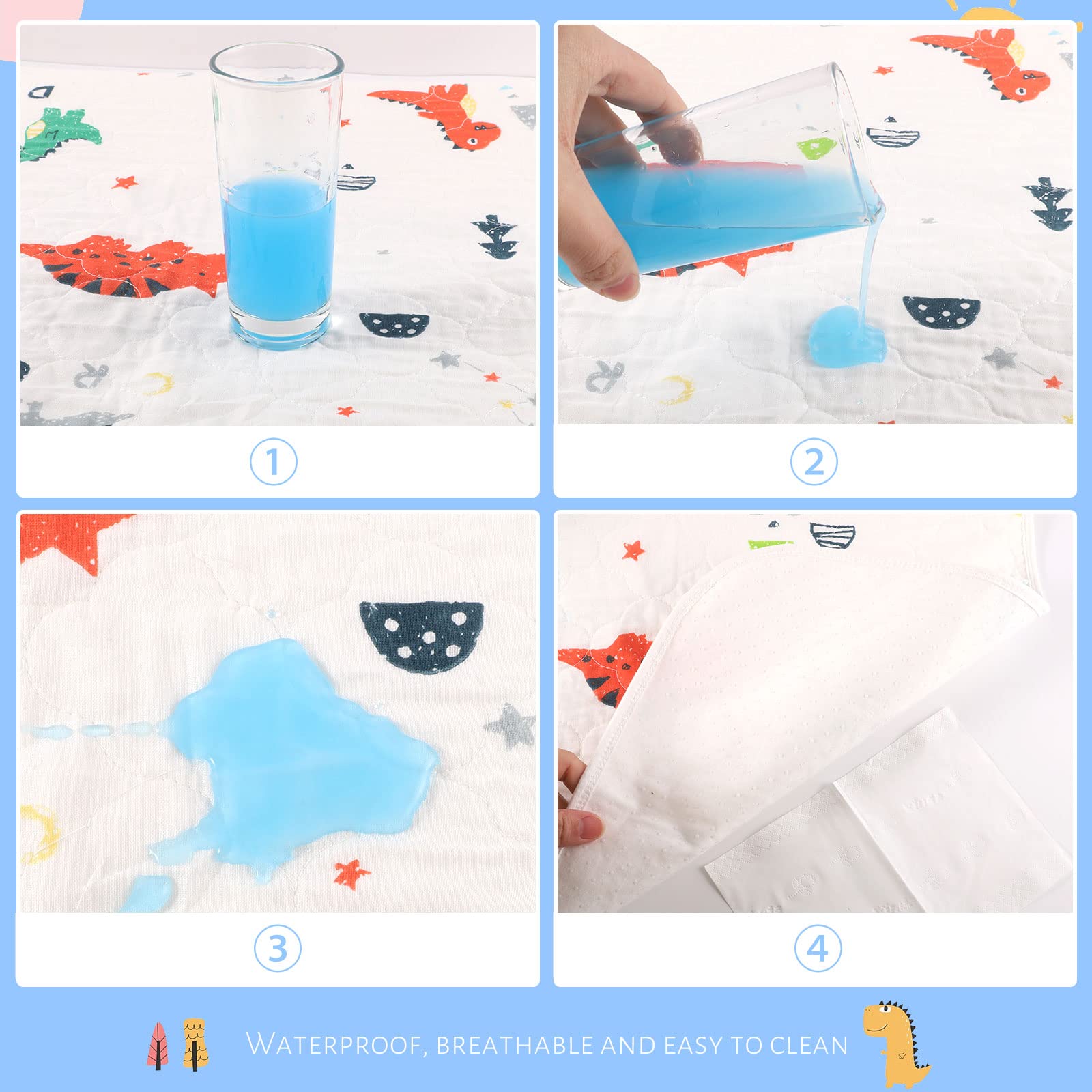 **Thboxes Waterproof Dinosaur Potty Training Bed Pad - 70x90cm Toddler Bed Wetting Protector for Single Size Beds - Soft & Absorbent Mattress Cover for Kids - Ideal for Daytime Naps & Overnight Protection**