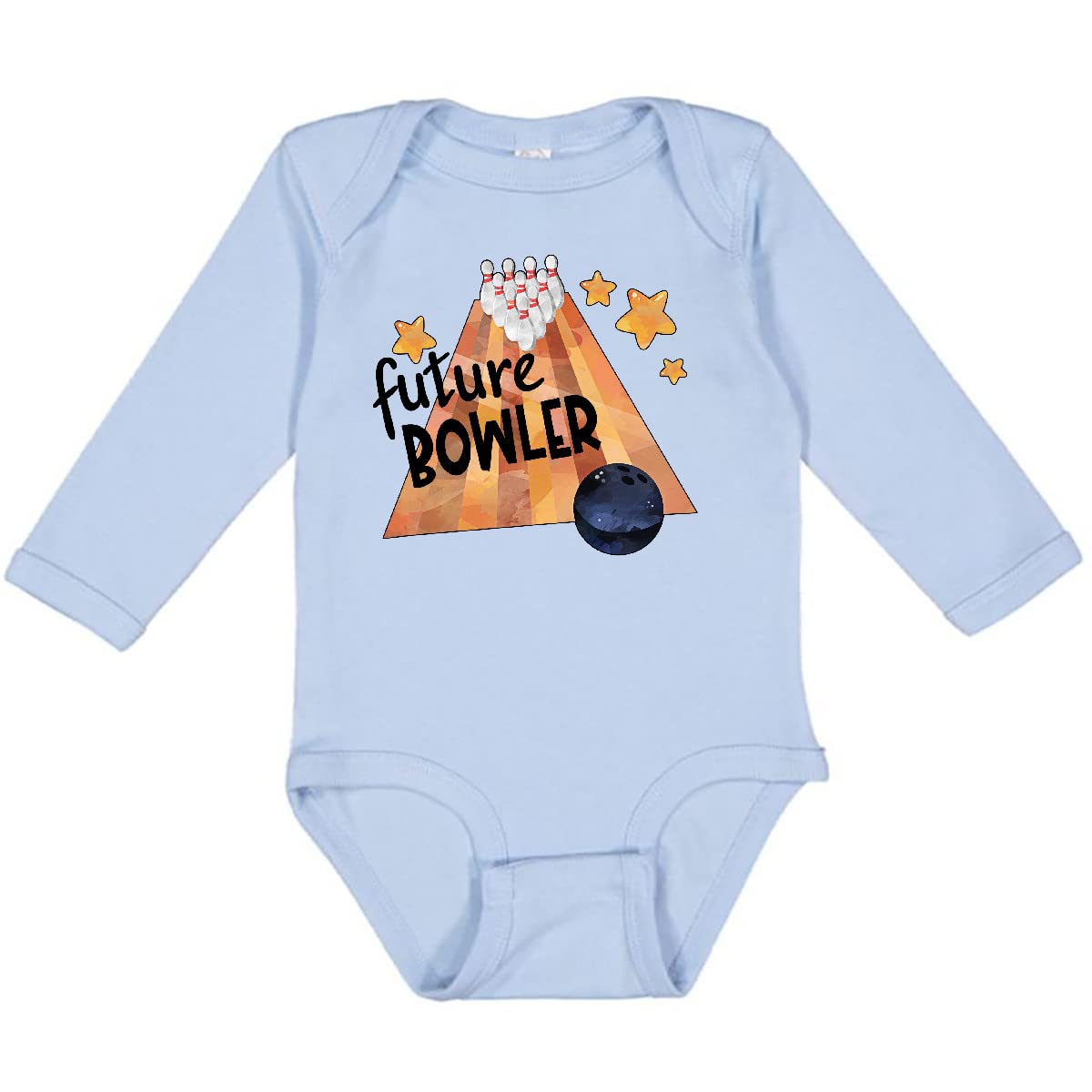 Inktastic Future Bowler Bowling Ball and Pins Long Sleeve Baby Bodysuit - Cute Infant Outfit for Bowling Parties, Family Gatherings & Photo Shoots