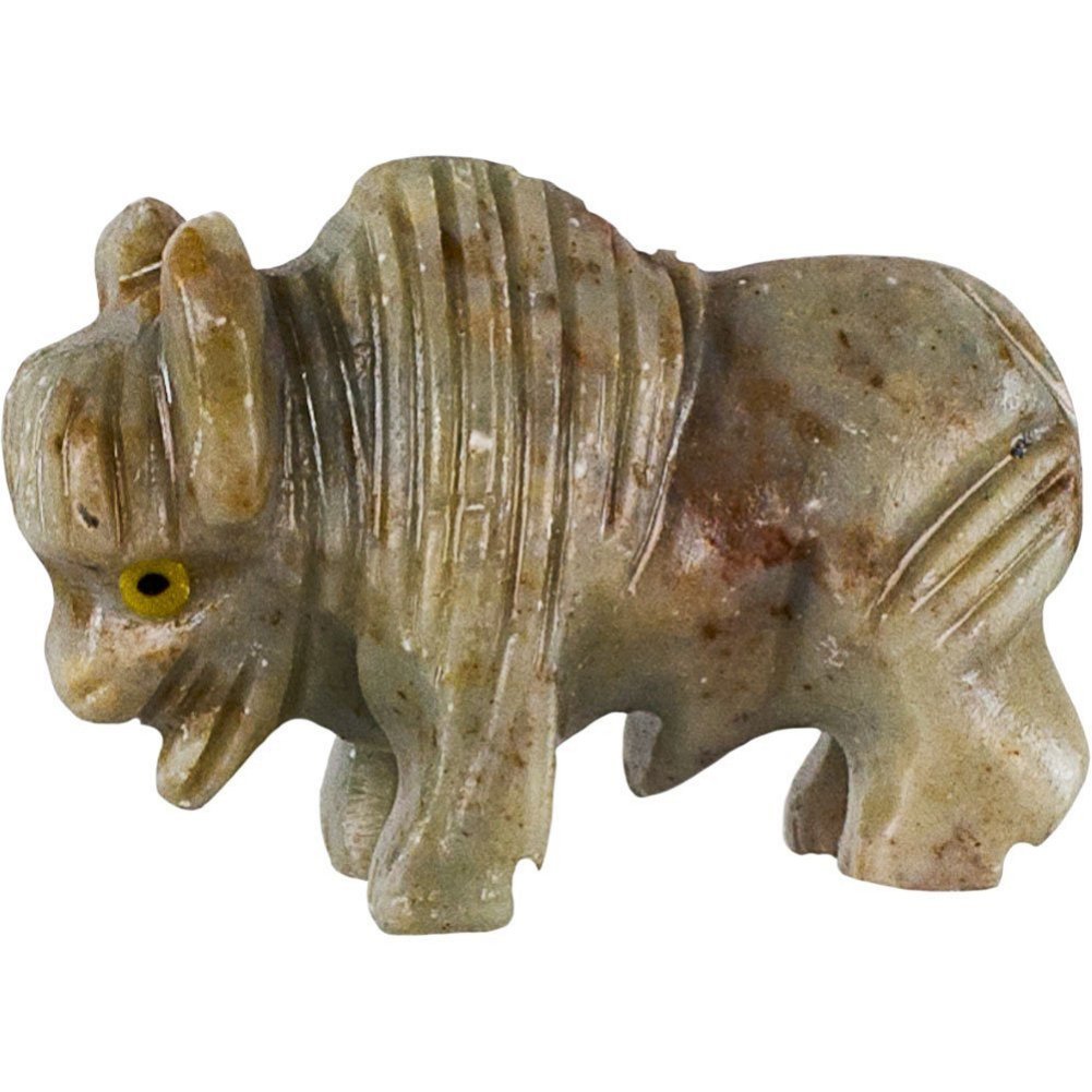 Kheops Dolomite Spirit Animal Buffalo Statue - 1.25 Inches Tall Miniature Figurine - Home Decor, Office Desk Ornament, Meditation Gift, Yoga Space Accent