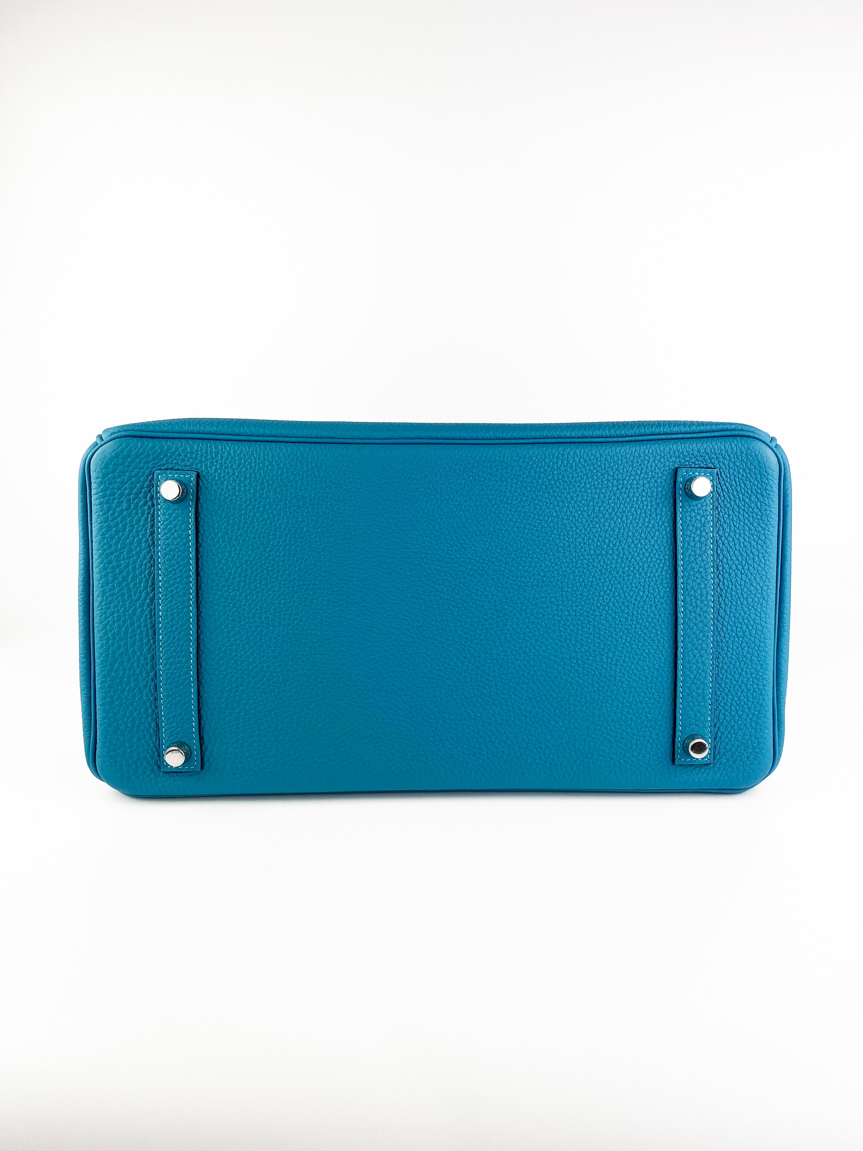 Authentic Hermes Birkin 35 Handbag in Turquoise Togo Leather - Luxury Designer Shoulder Bag for Women, Perfect for Work, Travel & Special Occasions