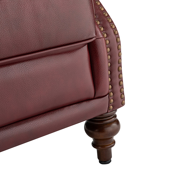 Premium Raquel Genuine Leather Armchair - Heavy Duty Solid Wood Frame - Luxury Living Room Seating for Home Office & Lounge Areas