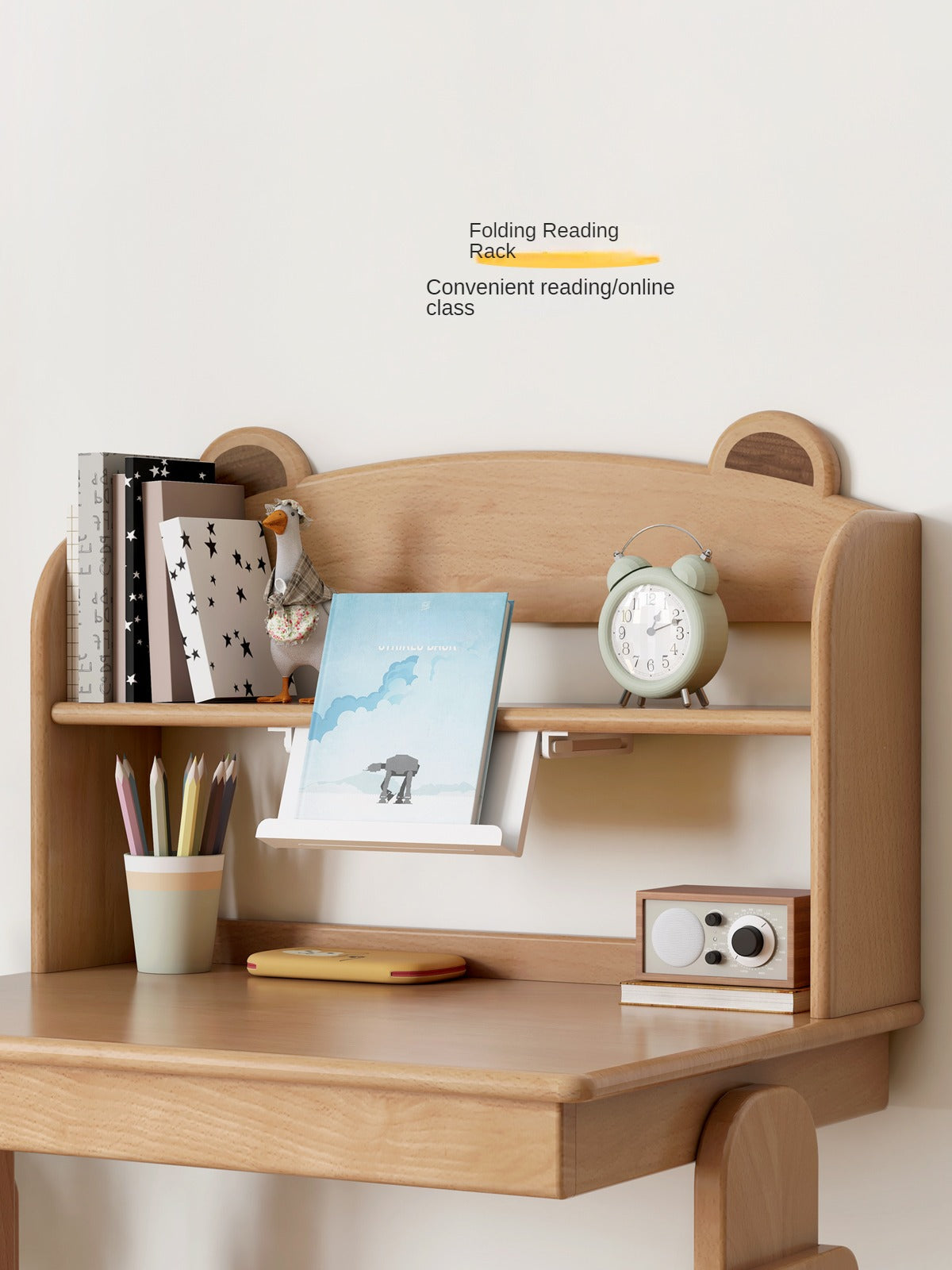 Premium Oak & Beech Solid Wood Multi-Layer Desktop Shelf - Sturdy & Stylish Organizer for Home Office, Study, or Workspace - Perfect for Books, Plants, and Office Supplies