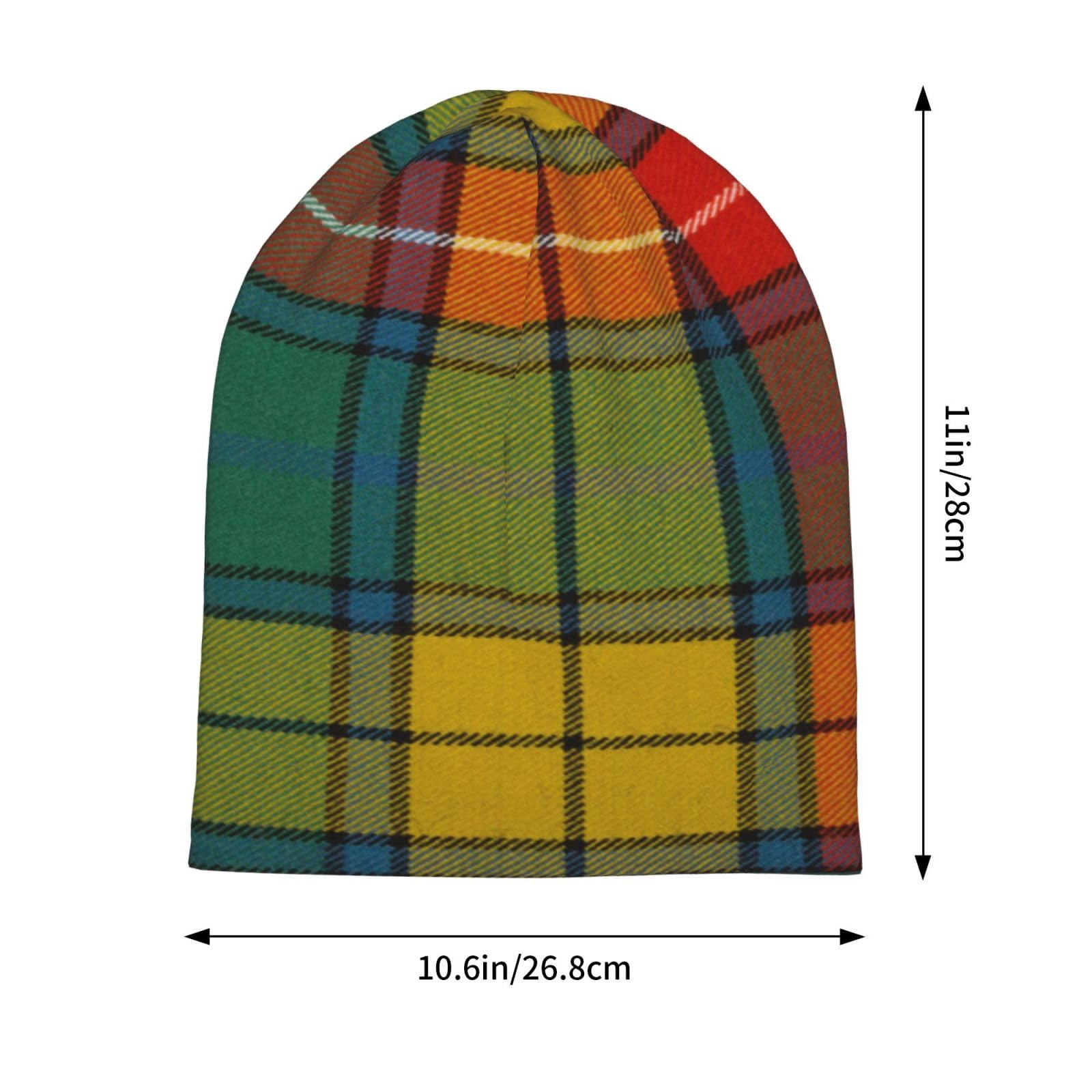 Clan Buchanan Tartan Plaid Beanie Hat - Warm Stretchable Skull Cap for Men & Women | Soft Knitted Winter Hat in Black | Perfect for Outdoor Activities, Hiking & Cold Weather Fashion