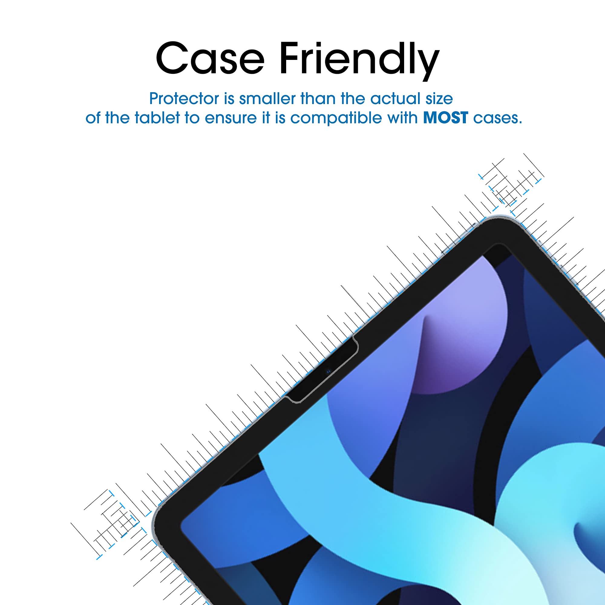Premium Tempered Glass Screen Protector for iPad Air 5/Air 4/iPad Pro 11 (2-Pack) - Ultra Sensitive Touch, Face ID & Apple Pencil Compatible - Perfect for Work, Study & Entertainment