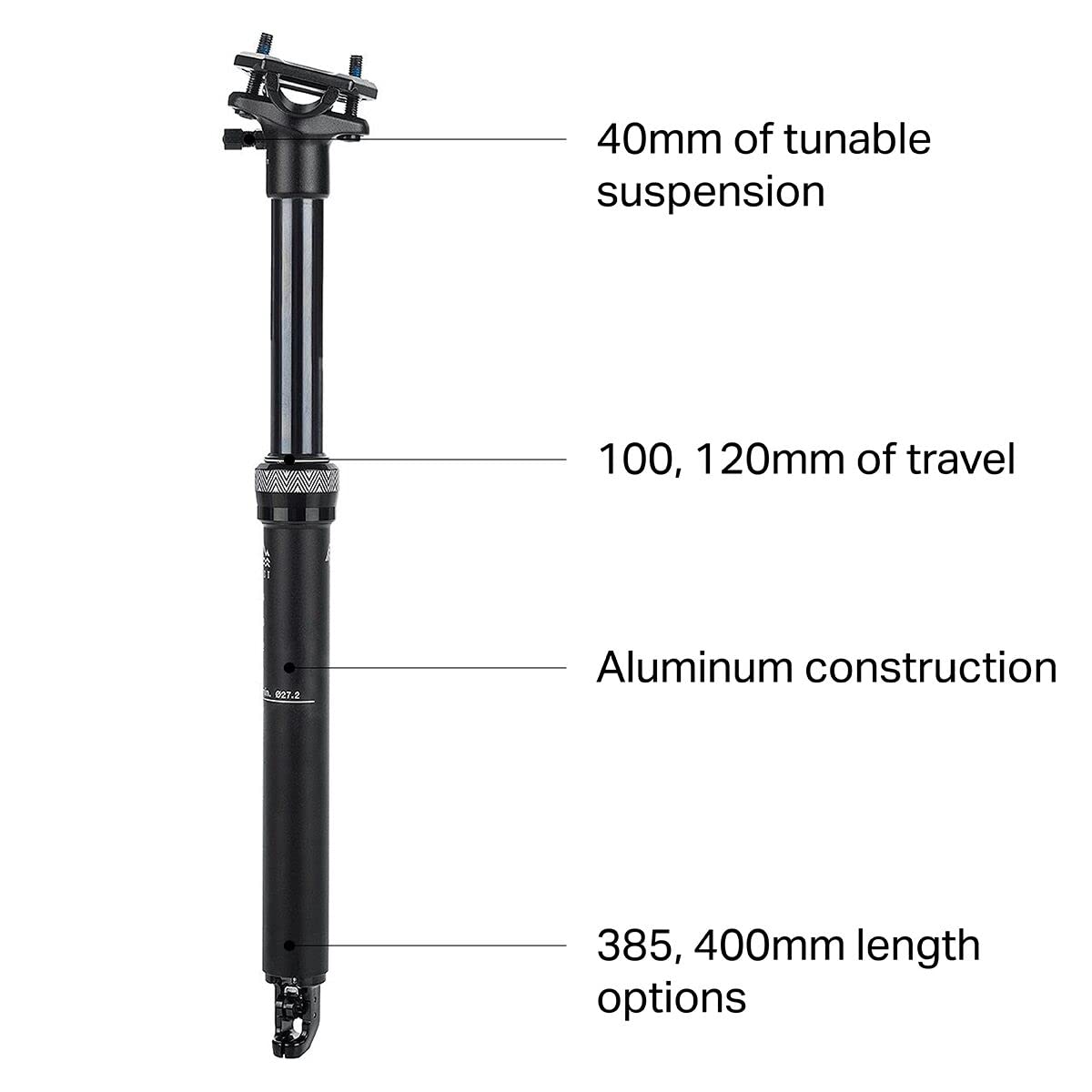 PNW Components Coast Suspension Dropper Post - Air Suspension Seatpost for Mountain Bikes | Perfect for Trail Riding & Downhill Biking