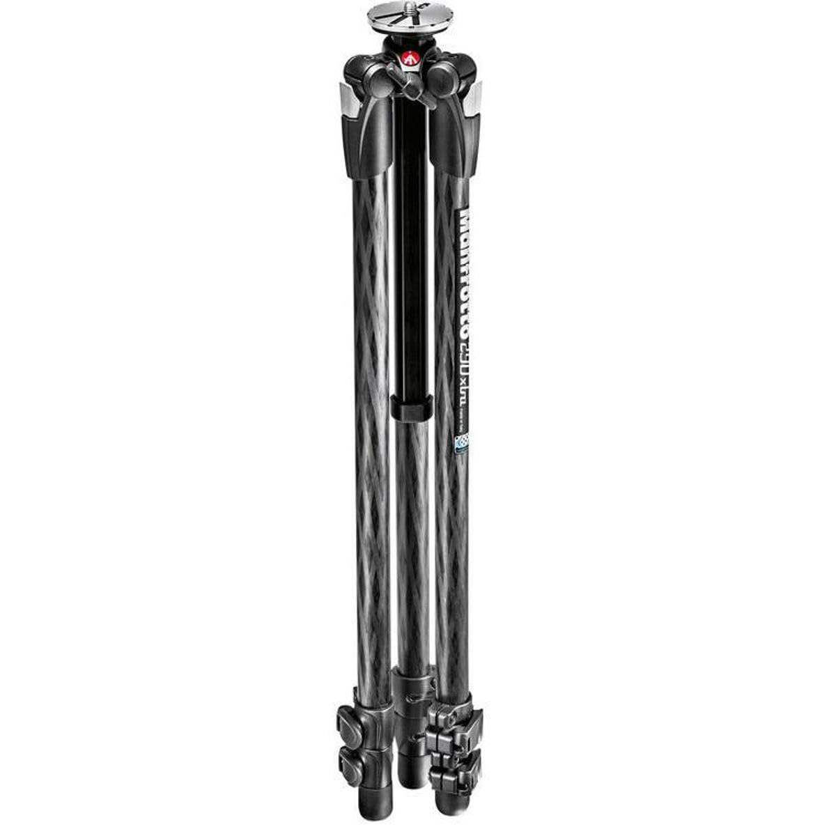 Manfrotto 290 Xtra 3-Section Carbon Fiber Tripod - Lightweight & Sturdy Camera Tripod for DSLR, Mirrorless, Video - Perfect for Travel, Photography & Videography
